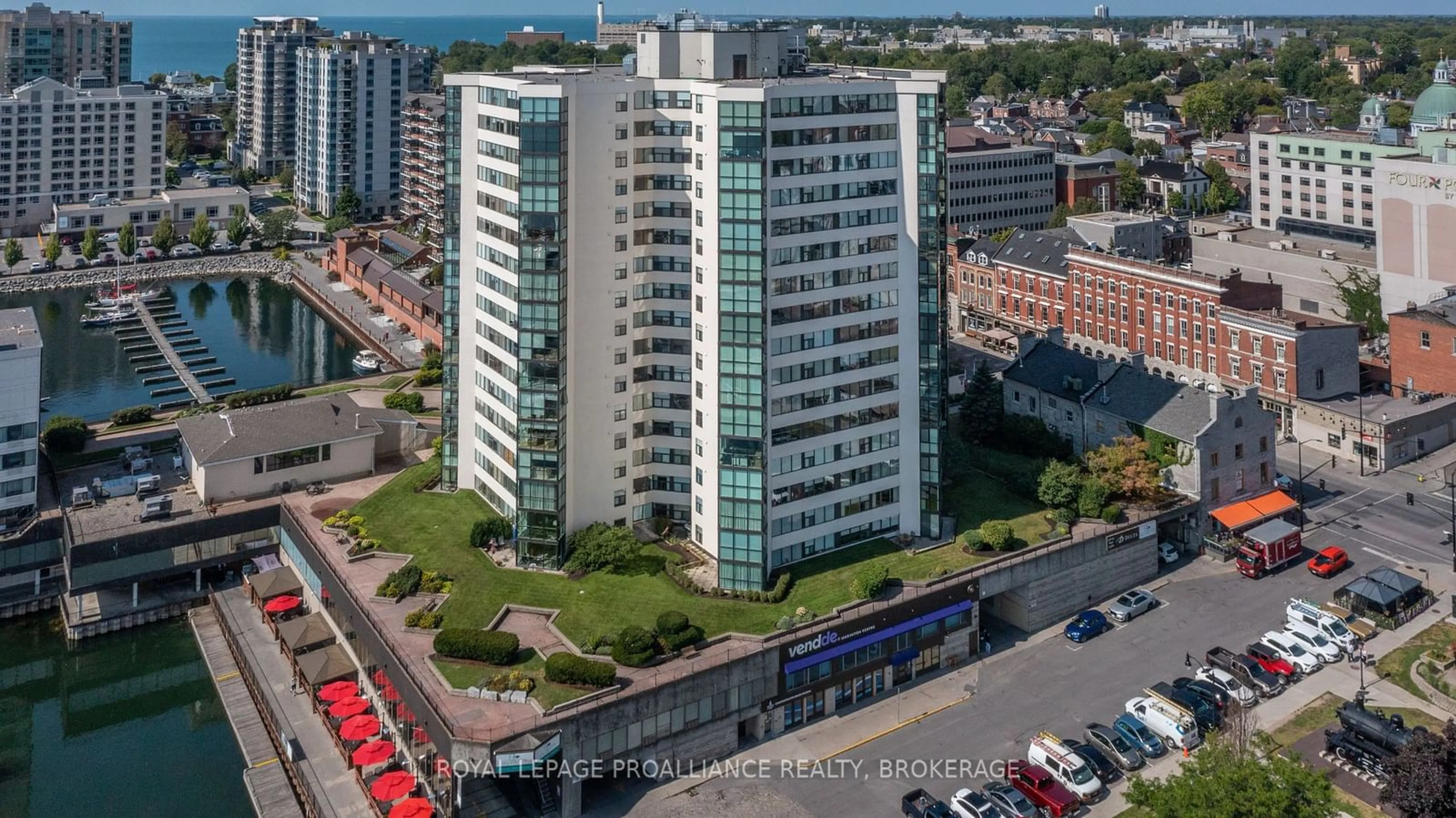 A pic from exterior of the house or condo, the view of city buildings for 185 Ontario St #601, Kingston Ontario K7L 2Y7