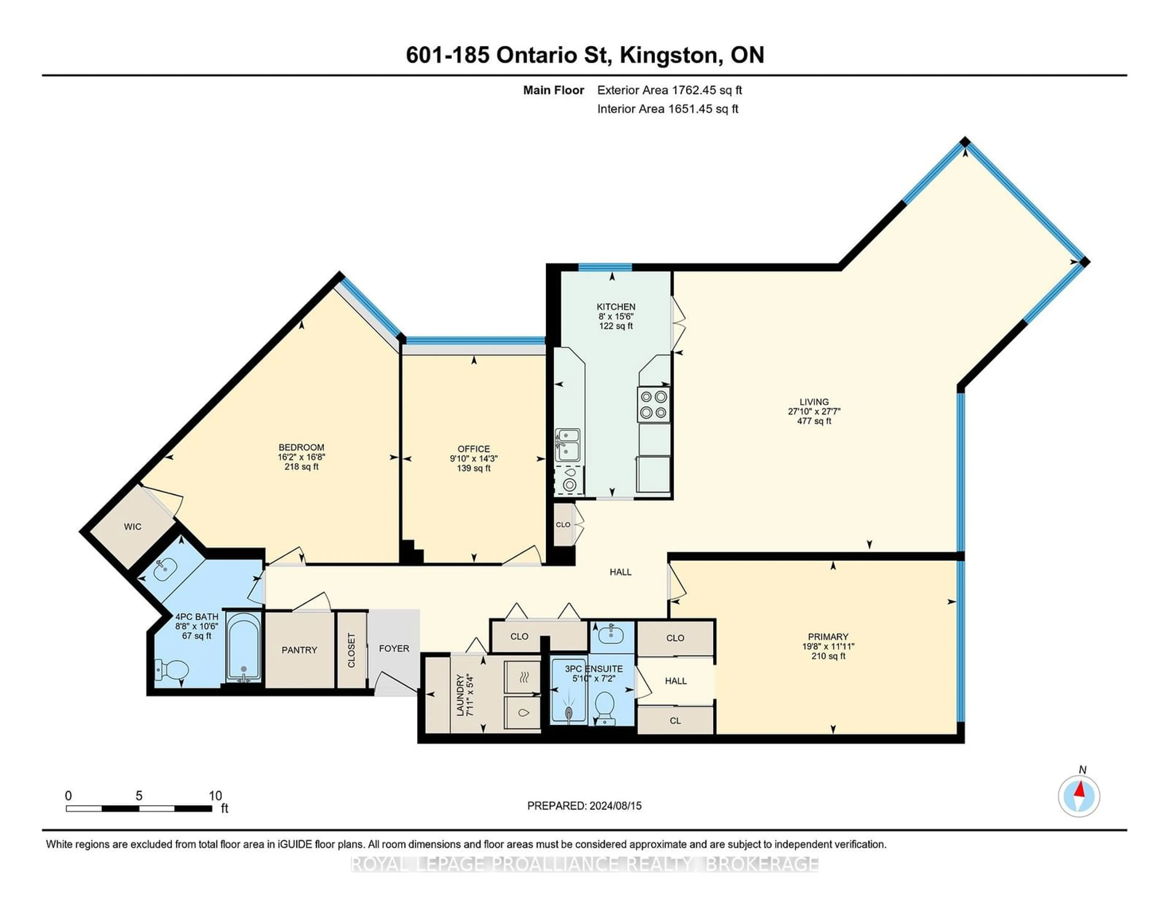 Floor plan for 185 Ontario St #601, Kingston Ontario K7L 2Y7