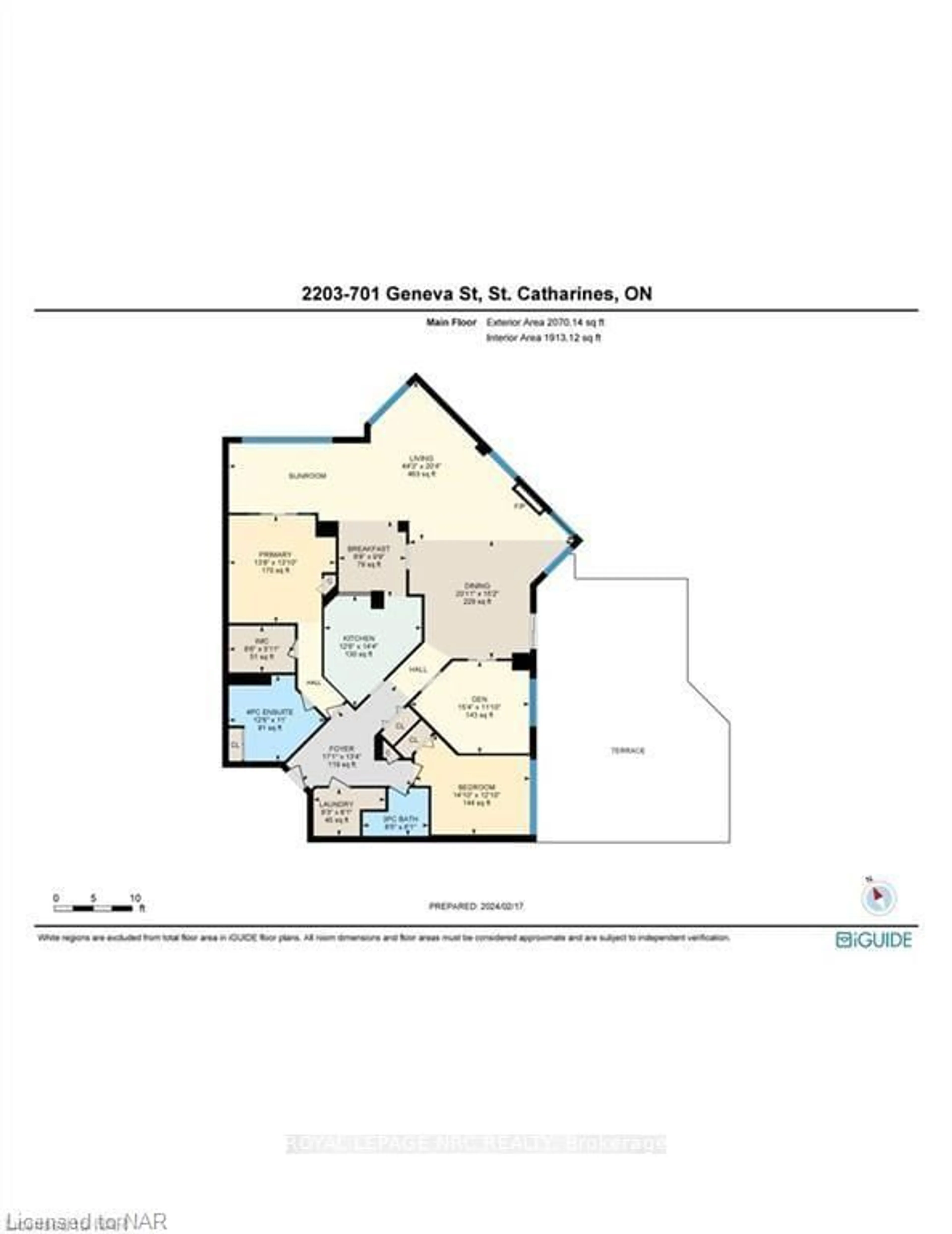 Floor plan for 701 Geneva St #2203, St. Catharines Ontario L2N 7H9