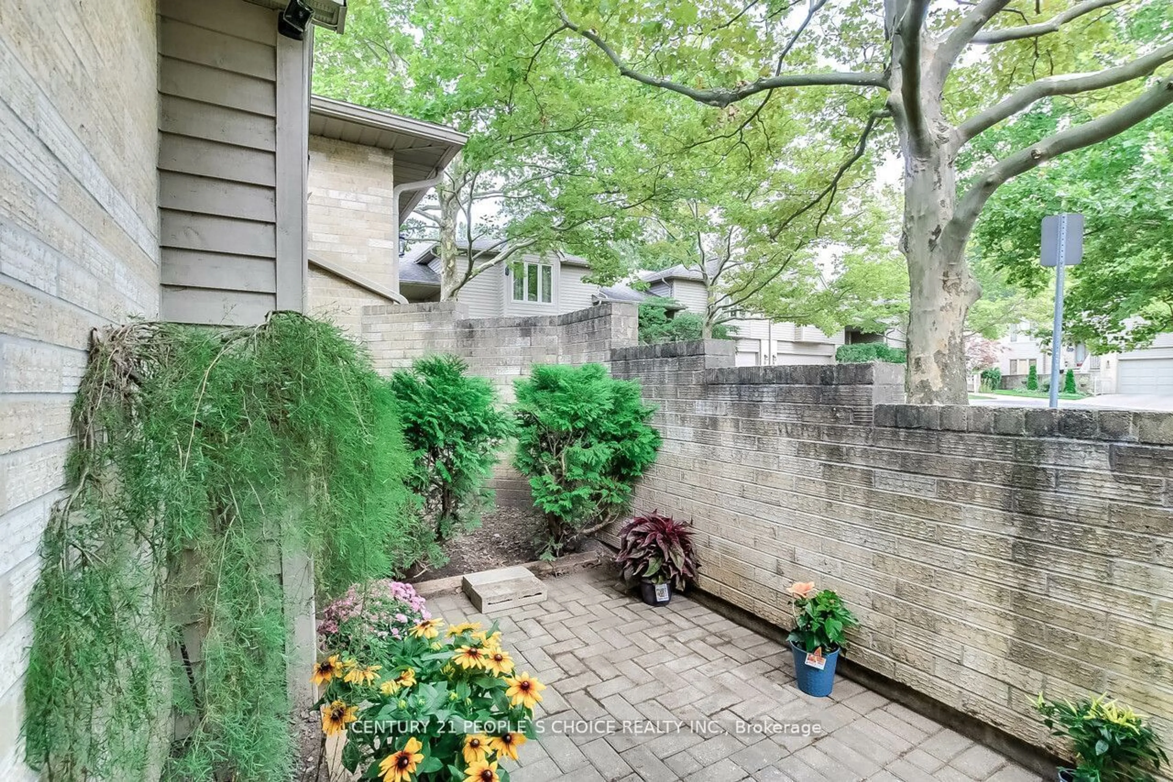 Patio, the fenced backyard for 1500 Richmond St #66, London Ontario N6G 4T8