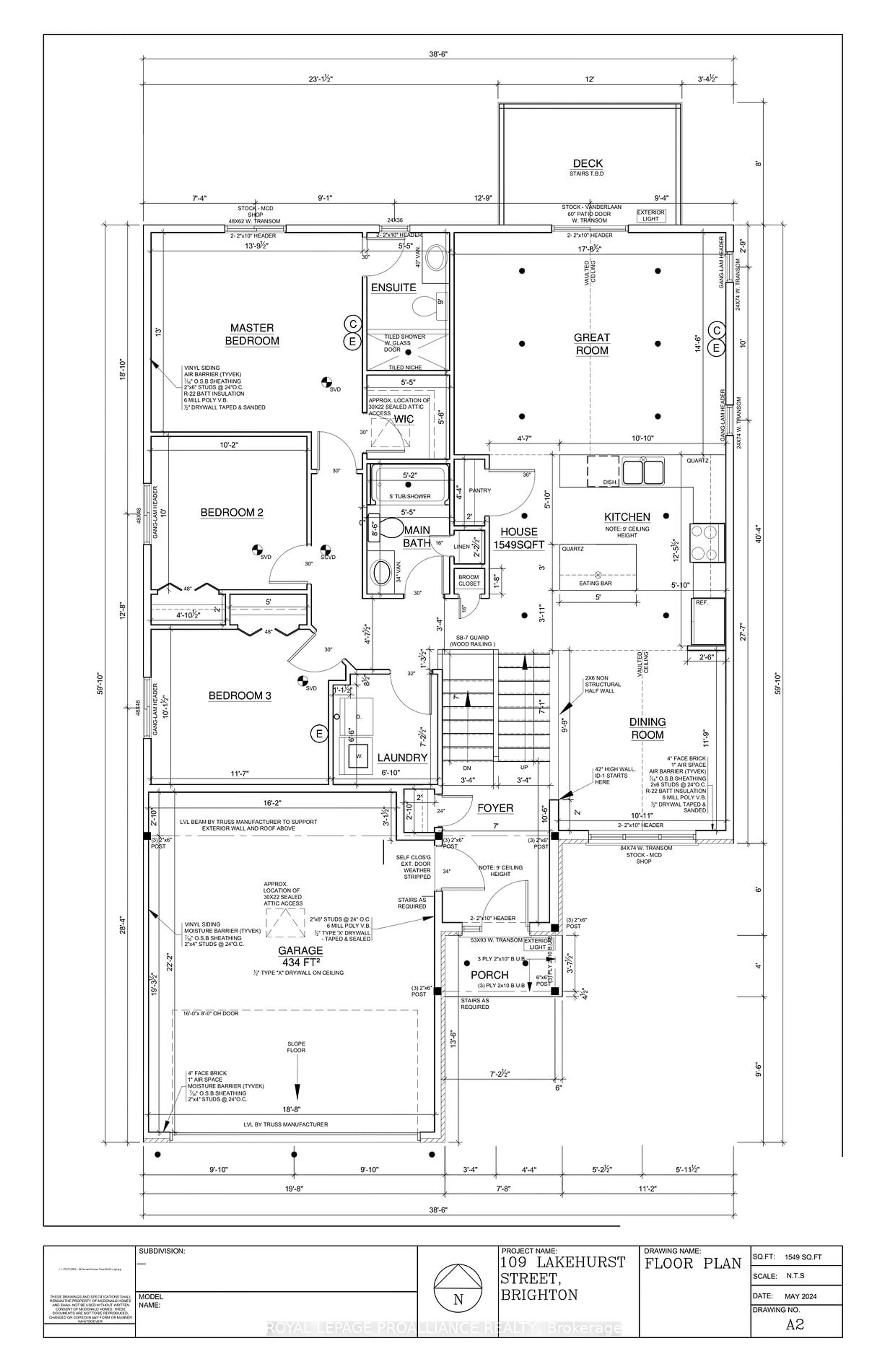 Floor plan for 109 Lakehurst St, Brighton Ontario K0K 1H0