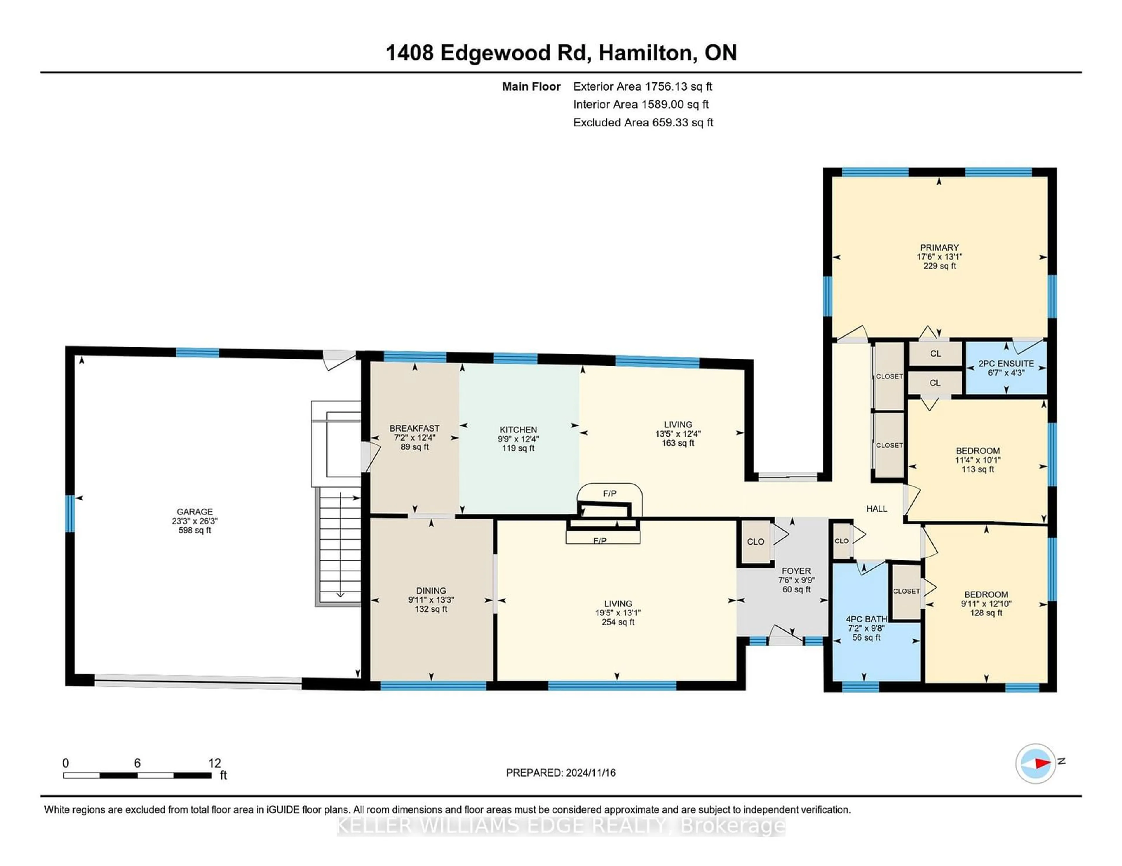 Floor plan for 1408 Edgewood Rd, Hamilton Ontario L8N 2Z7