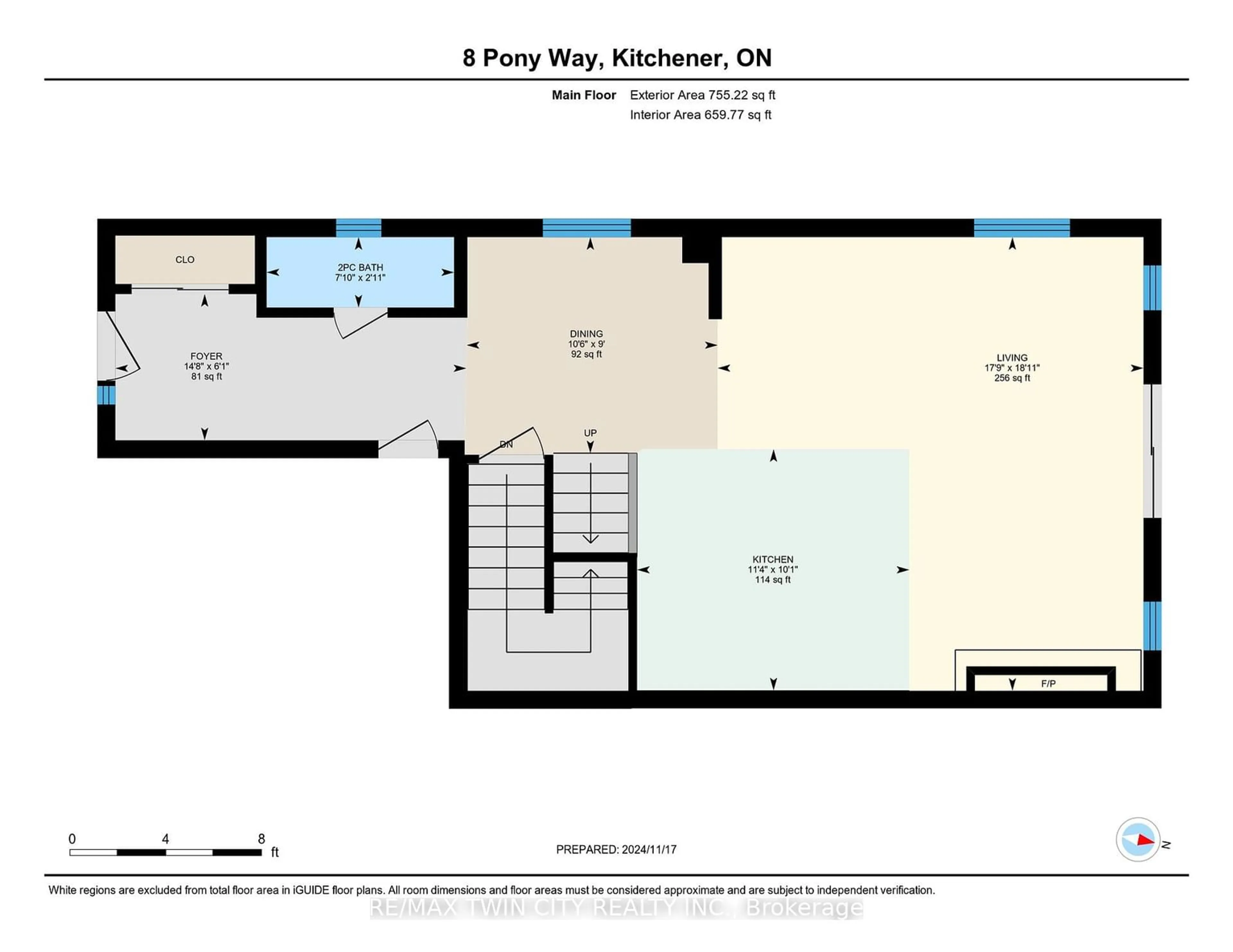 Floor plan for 8 Pony Way, Kitchener Ontario N2R 0R8