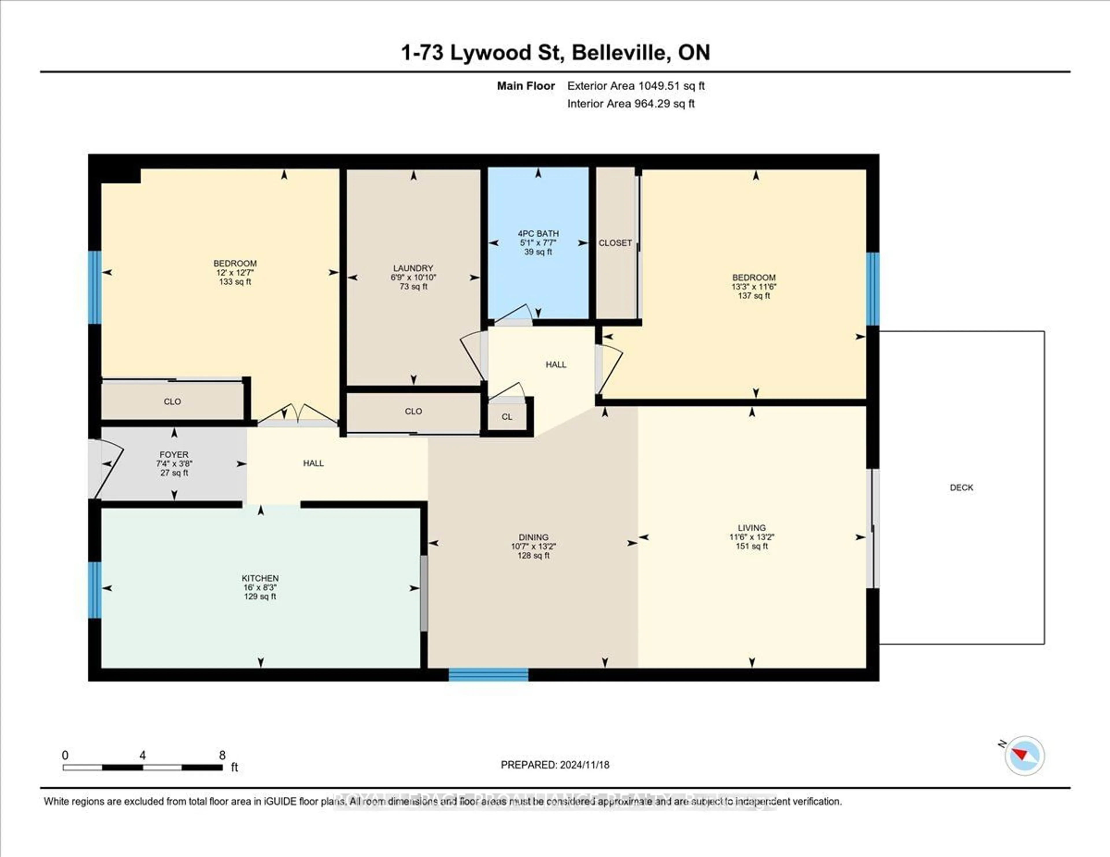 Floor plan for 73 Lywood St #1, Belleville Ontario K8N 4Z6