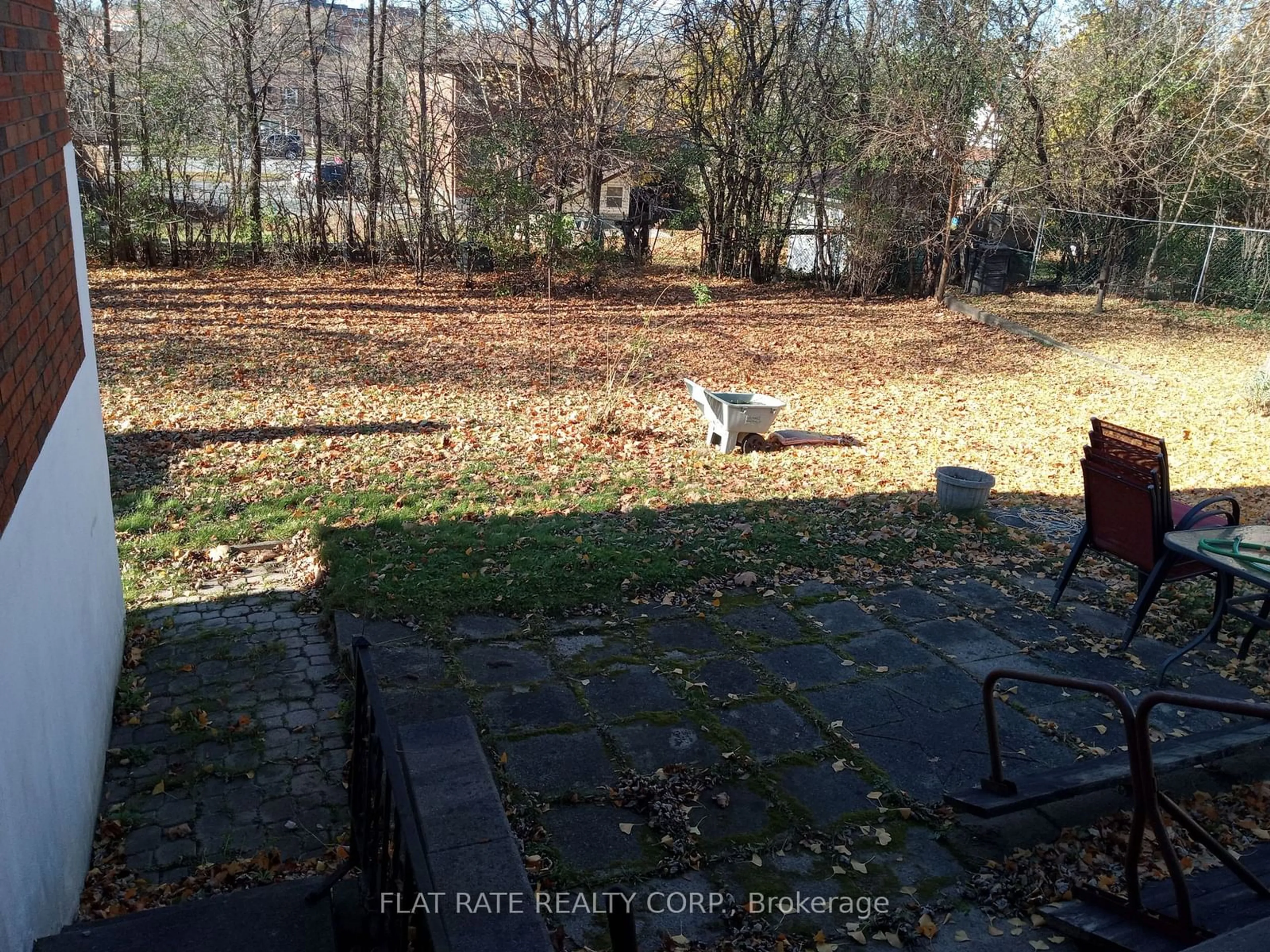 Patio, the fenced backyard for 691 Stannor Dr, Peterborough Ontario K9J 4S9