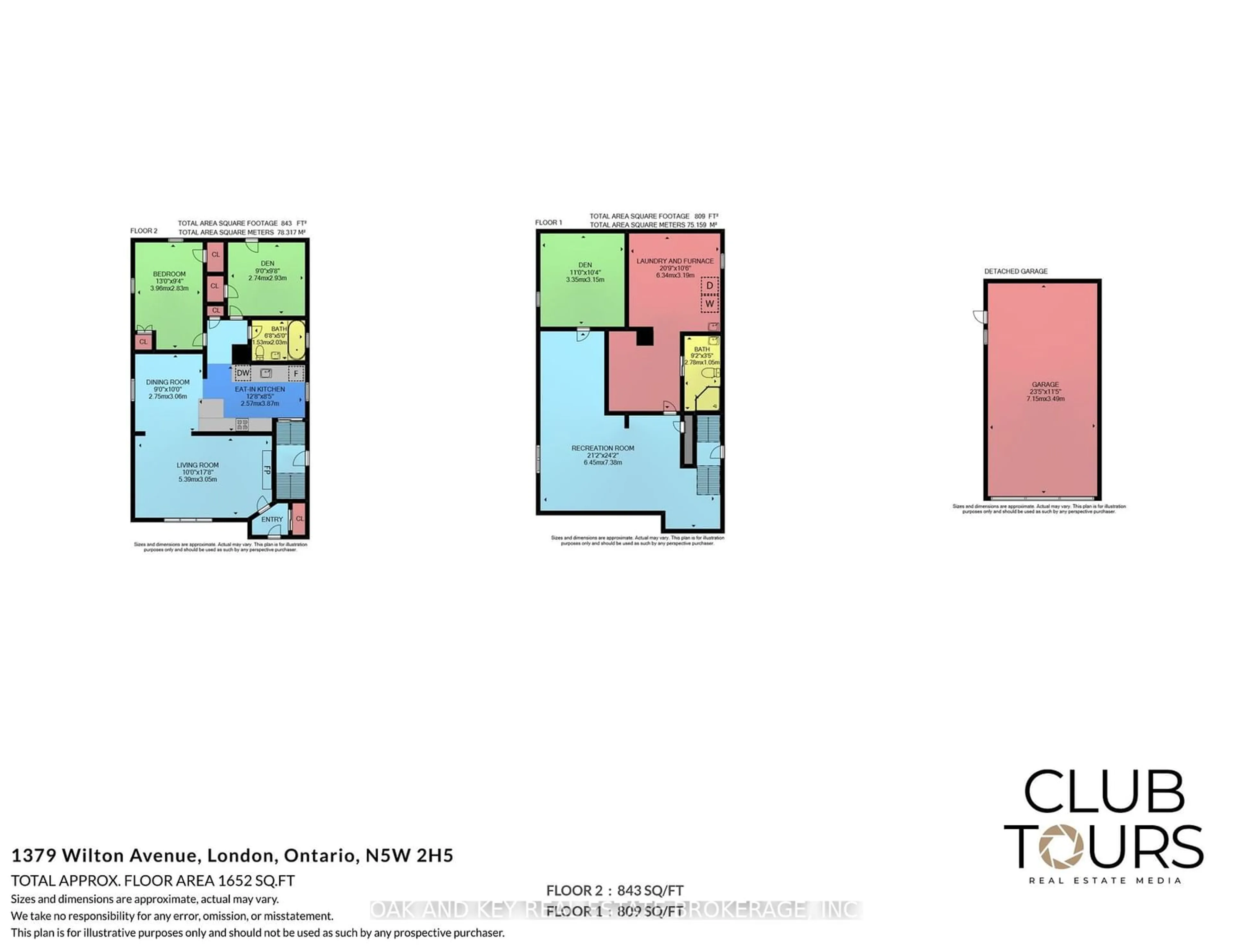 Floor plan for 1379 Wilton Ave, London Ontario N5W 2H5