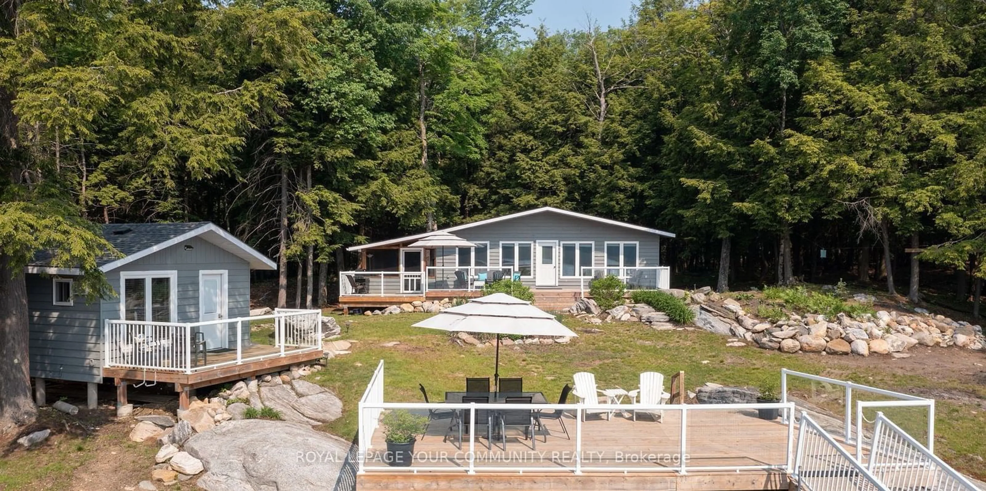 Frontside or backside of a home, cottage for 184 Healey Lake, The Archipelago Ontario P0B 1B0