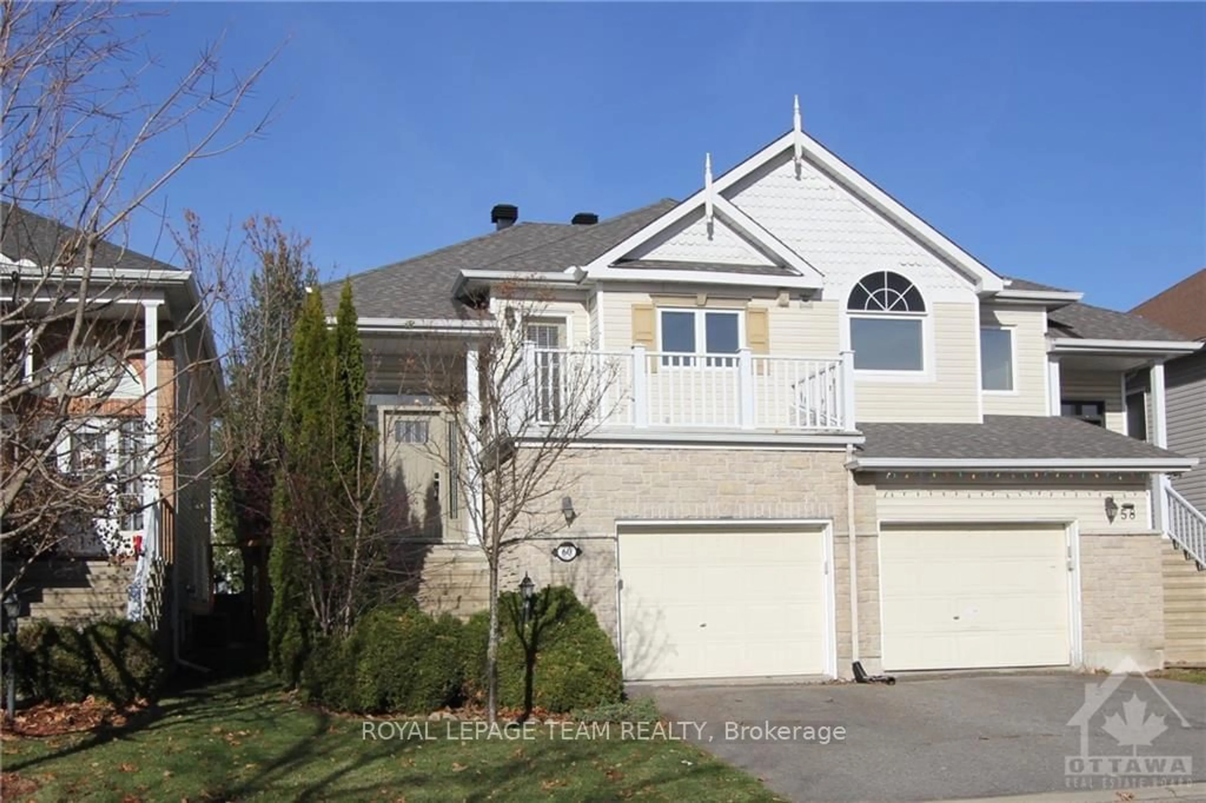 Frontside or backside of a home, the street view for 60 CALAVERAS Ave, Barrhaven Ontario K2J 4Z4