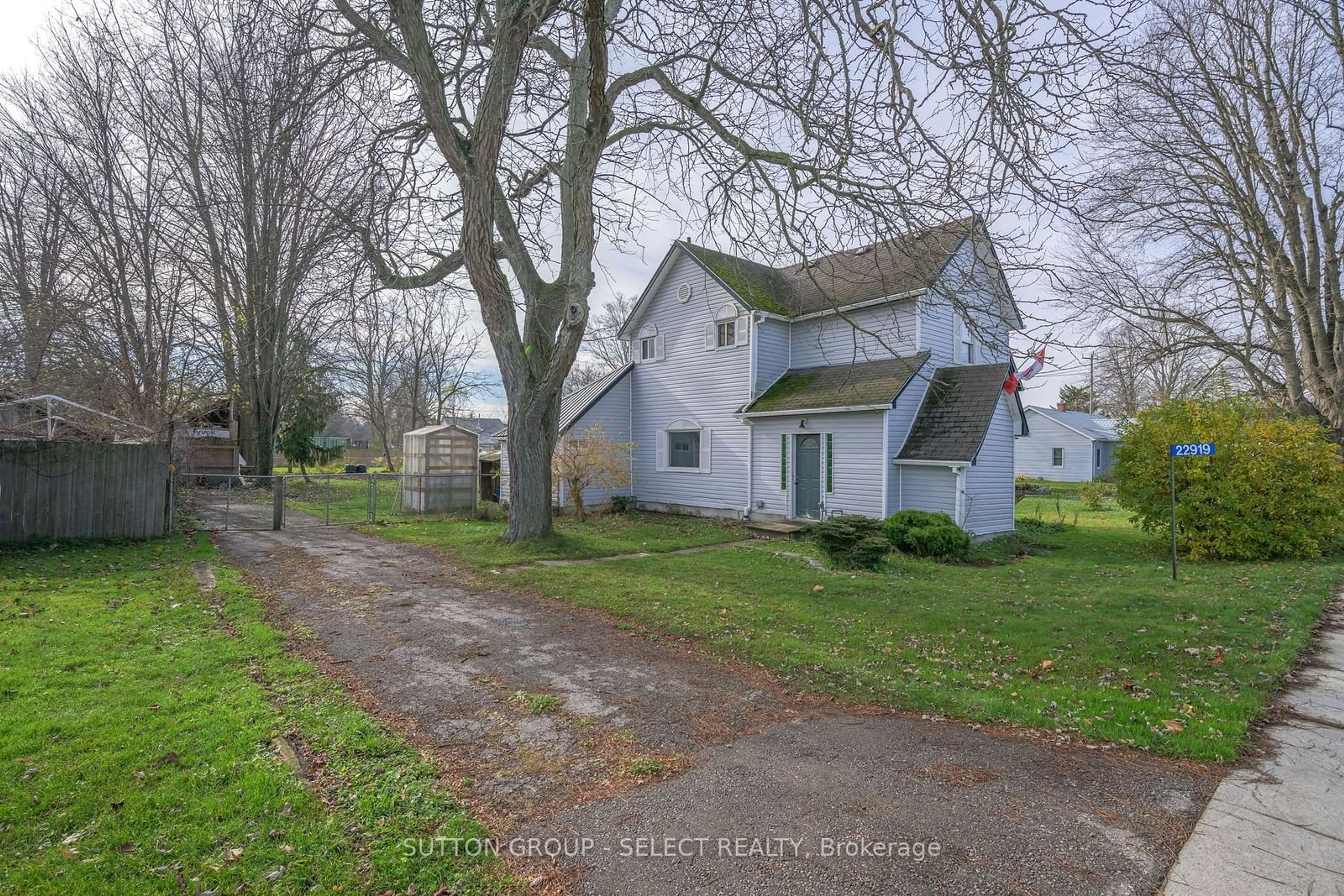 Frontside or backside of a home, the street view for 22919 Hagerty Rd, Newbury Ontario N0L 1Z0