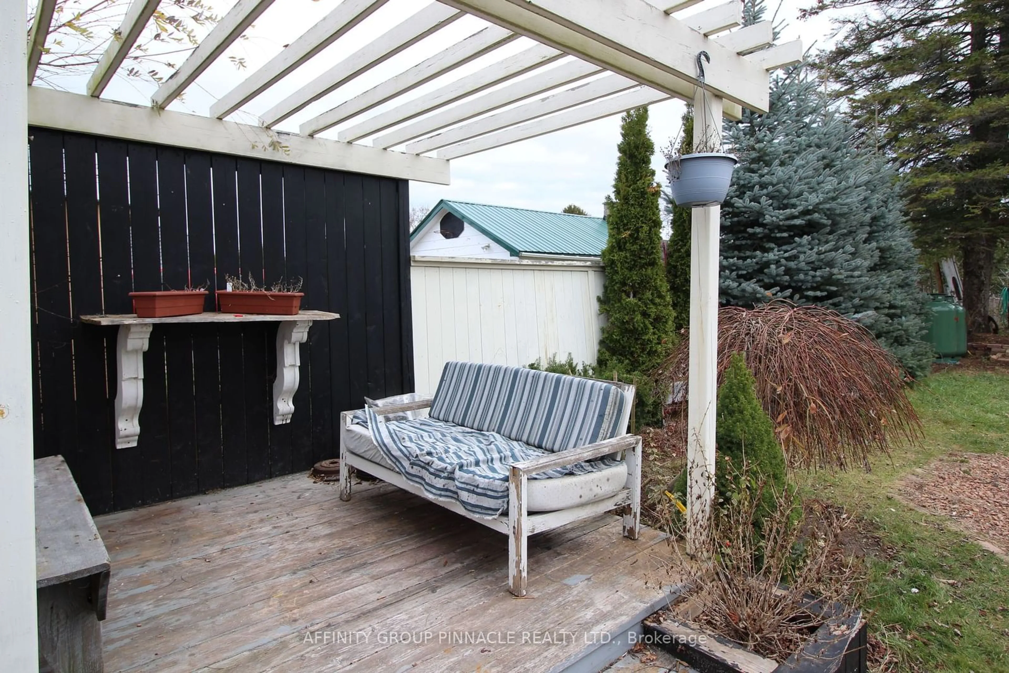 Patio, the fenced backyard for 89 Lindsay St, Kawartha Lakes Ontario K0M 1N0