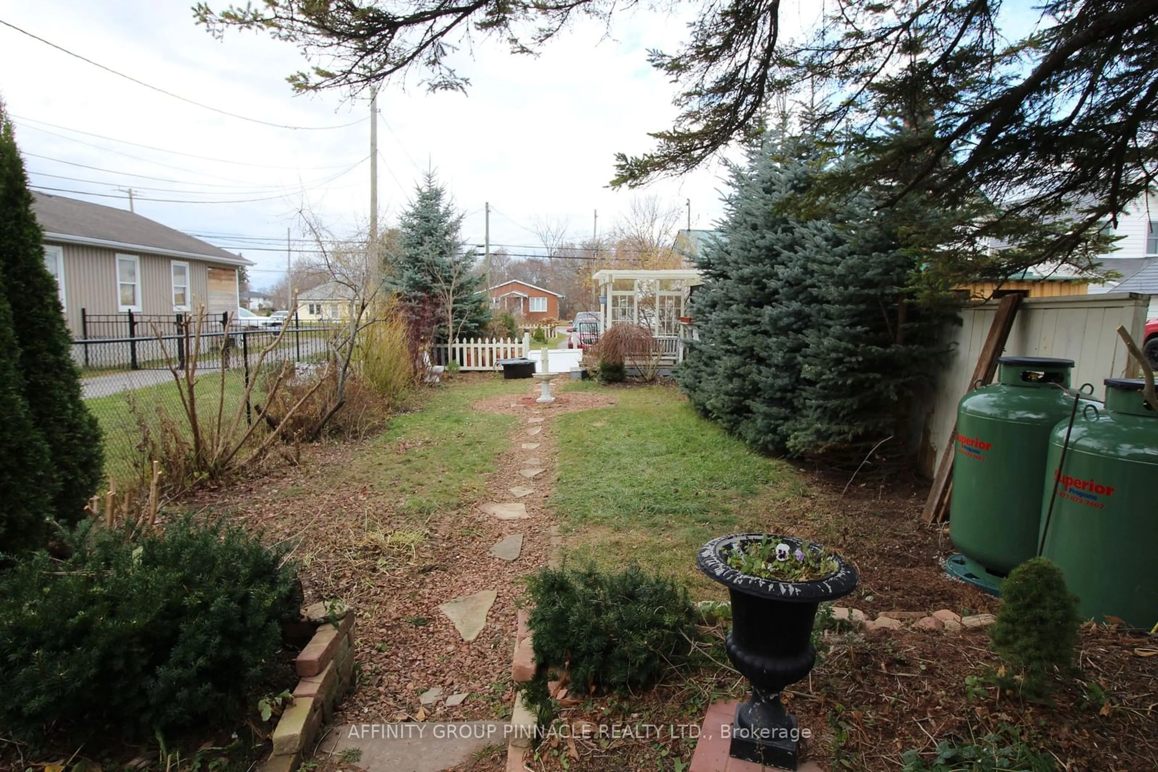 Patio, the fenced backyard for 89 Lindsay St, Kawartha Lakes Ontario K0M 1N0