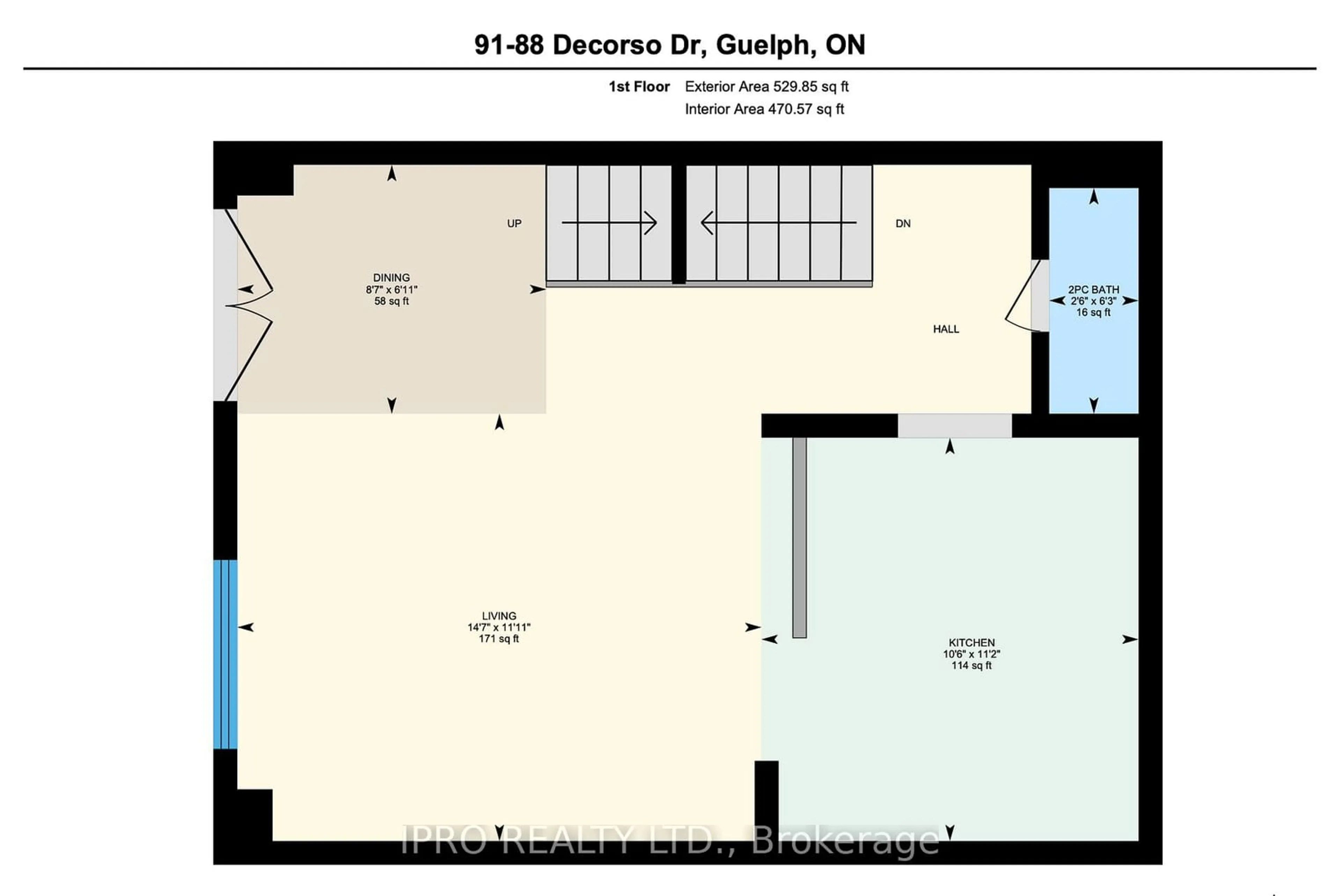 Floor plan for 88 Decorso Dr #91, Guelph Ontario N1L 0A9