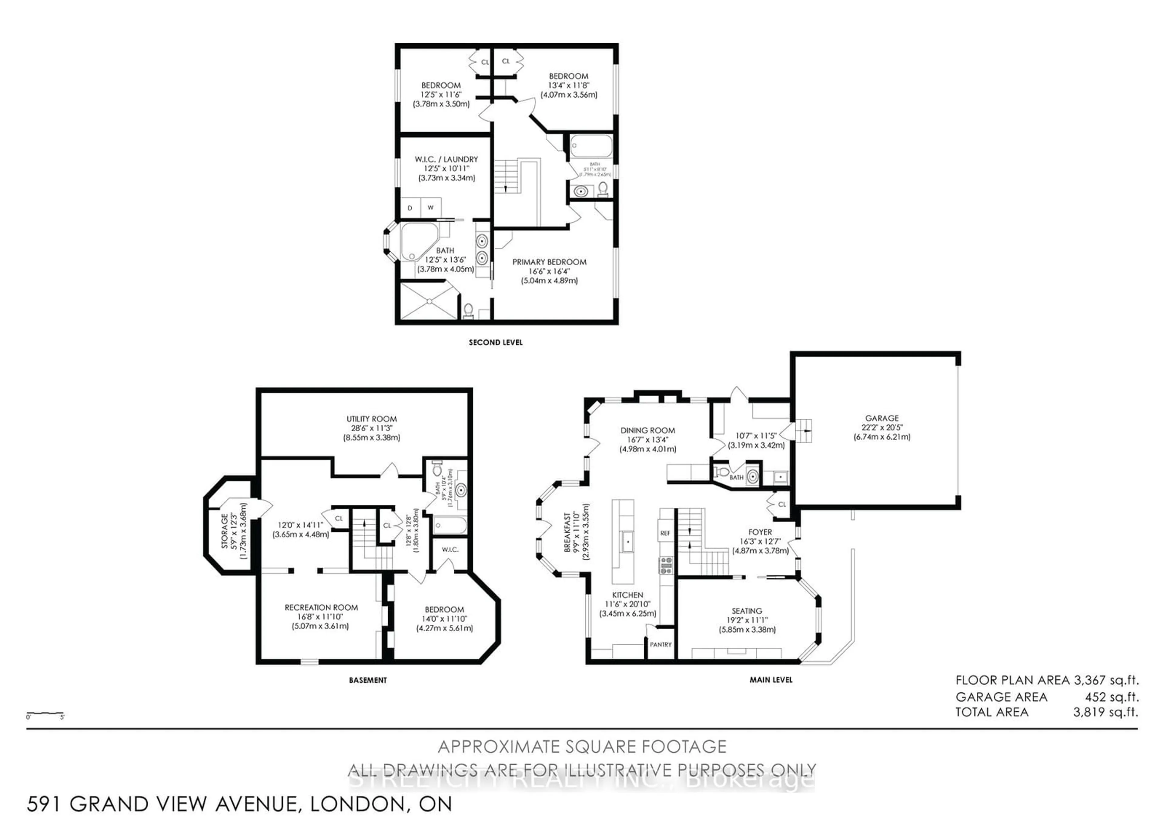 Floor plan for 591 Grand View Ave, London Ontario N6K 3G1