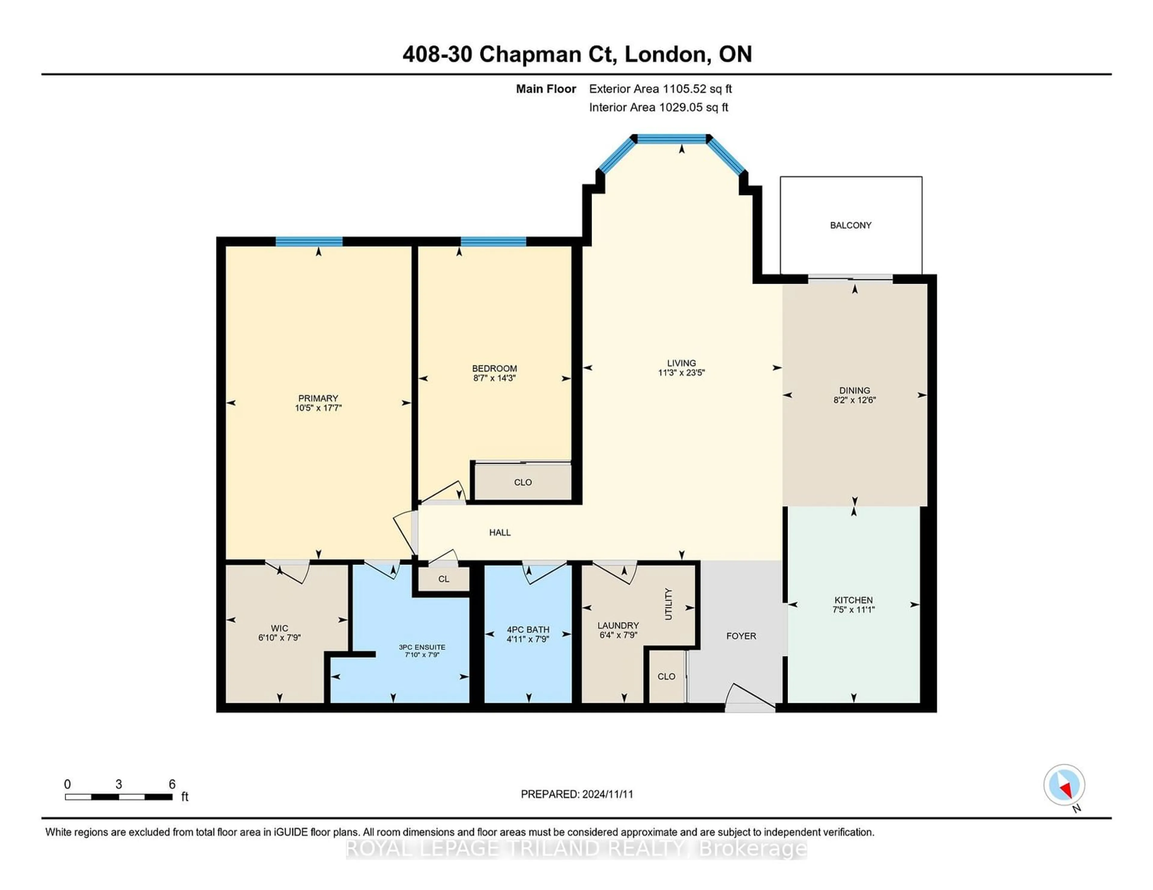 Floor plan for 30 Chapman Crt #408, London Ontario N6G 4Y4