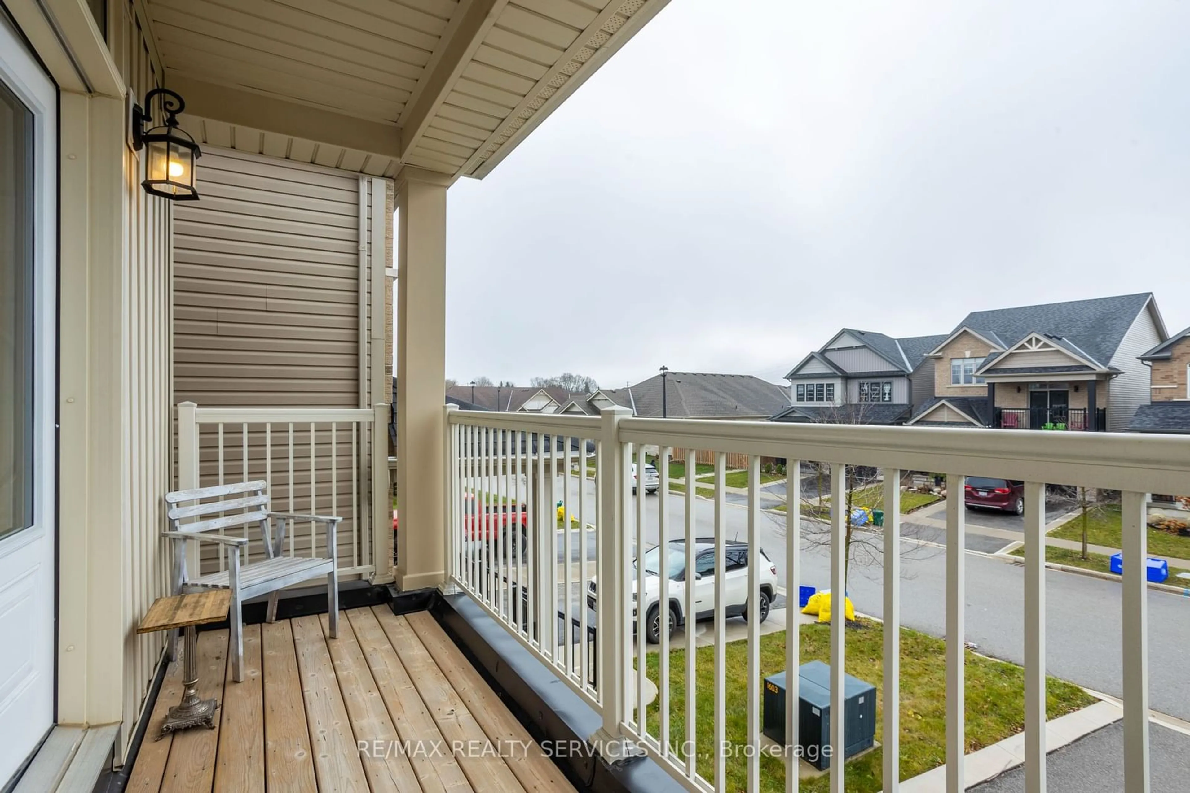 Balcony in the apartment, the fenced backyard for 103 Kay Cres, Centre Wellington Ontario N1M 3H6