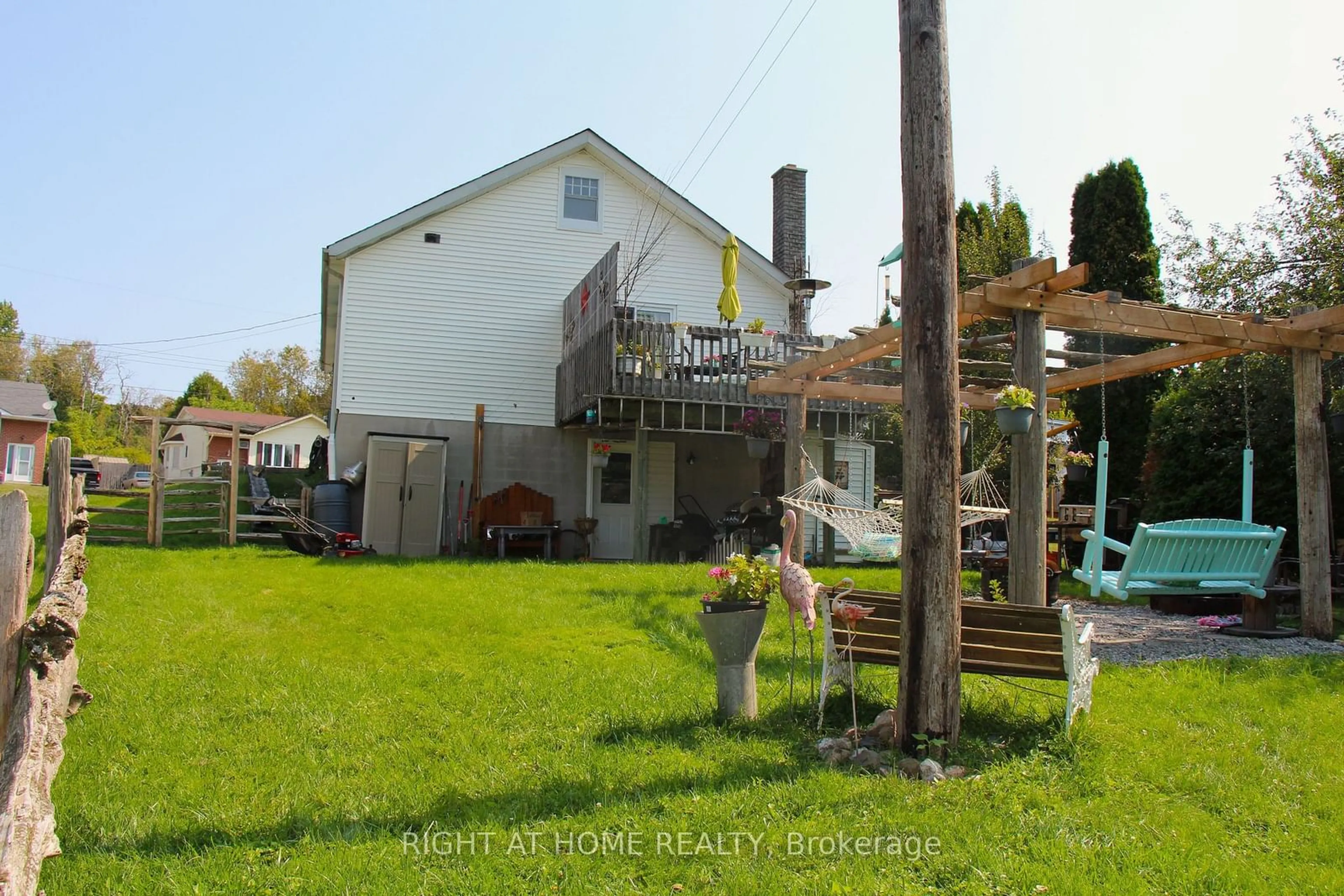 Patio, the fenced backyard for 37 Toronto St, Cramahe Ontario K0K 1S0