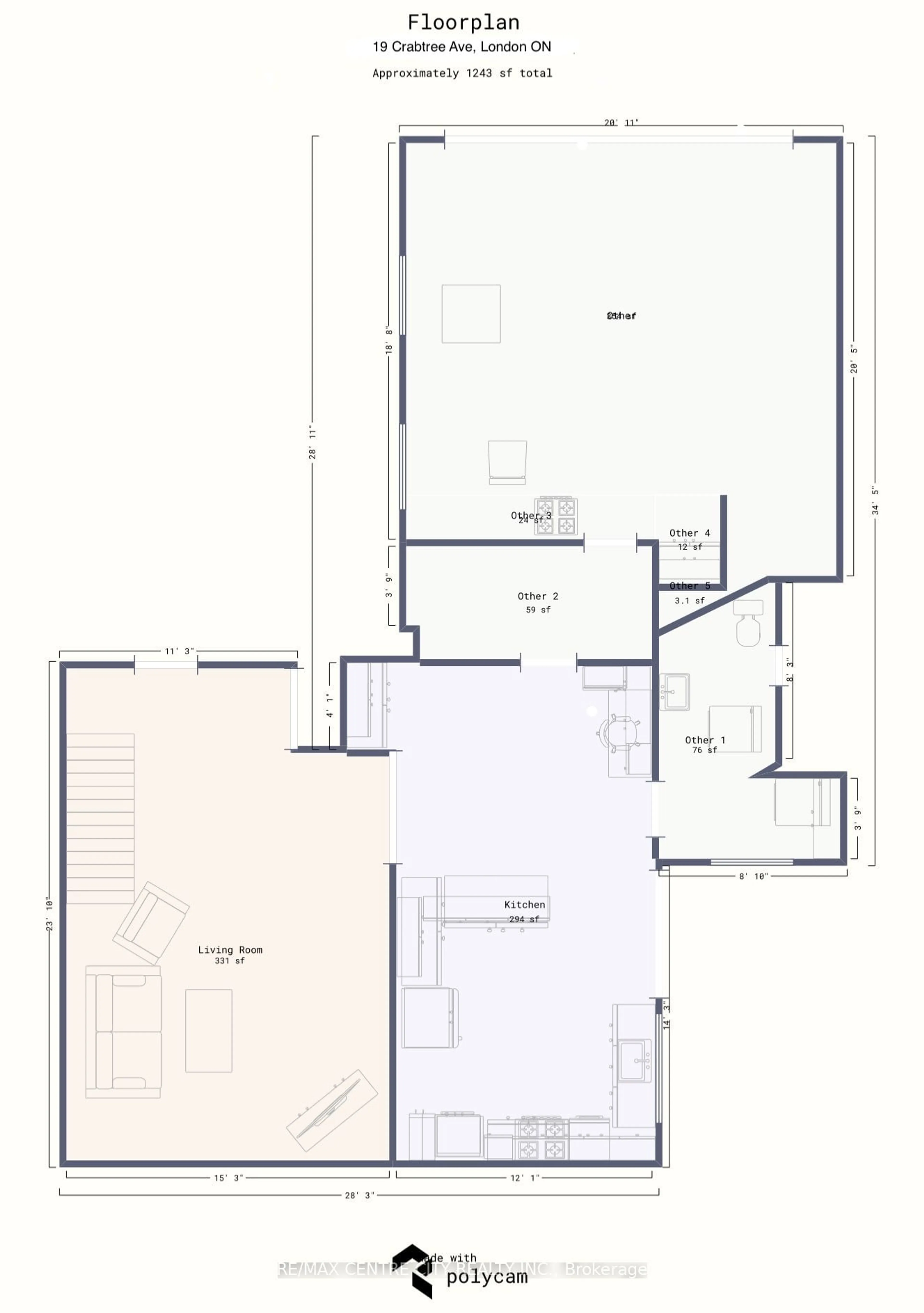 Floor plan for 19 CRABTREE Ave, London Ontario N6G 2H6