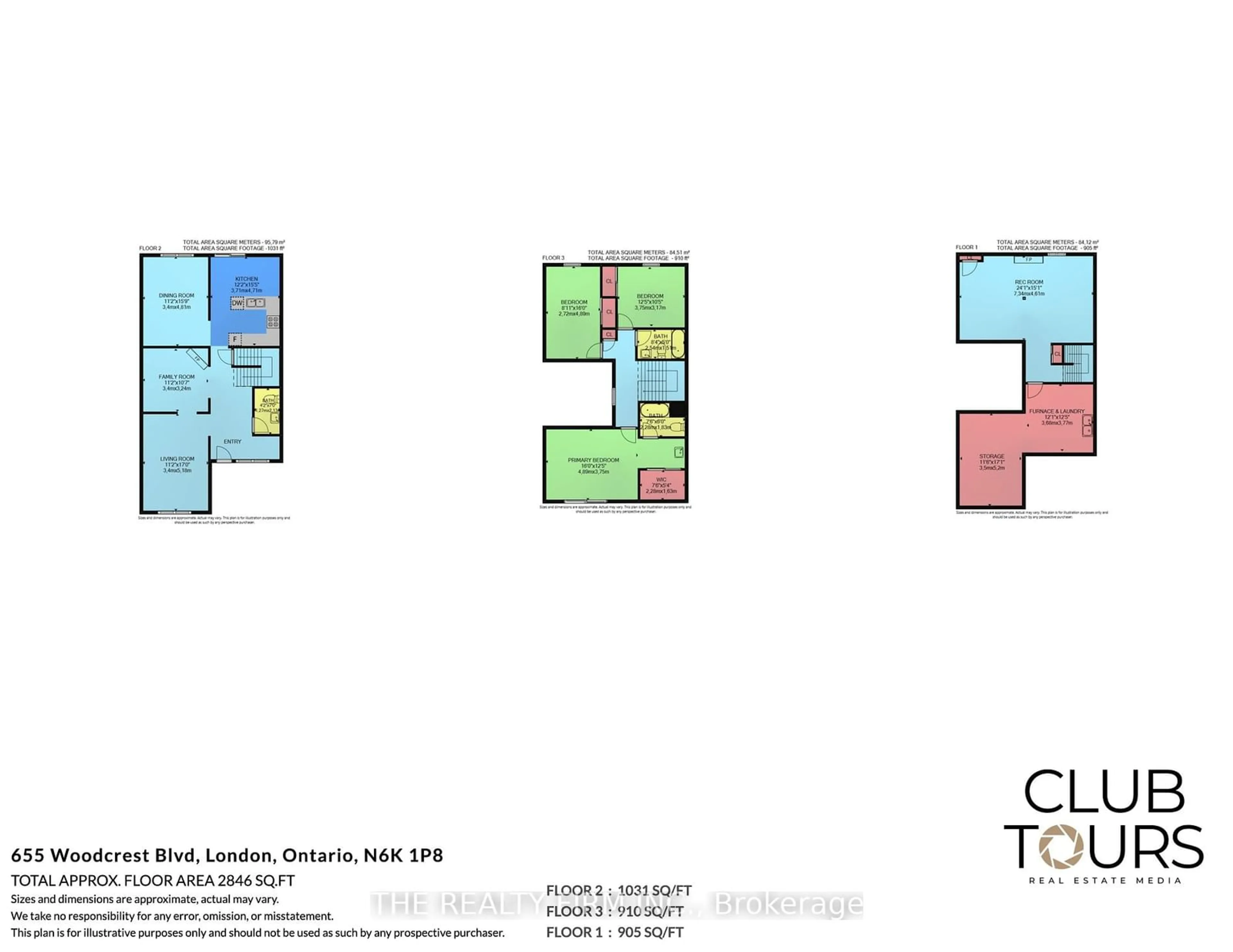 Floor plan for 655 Woodcrest Blvd, London Ontario N6K 1P8