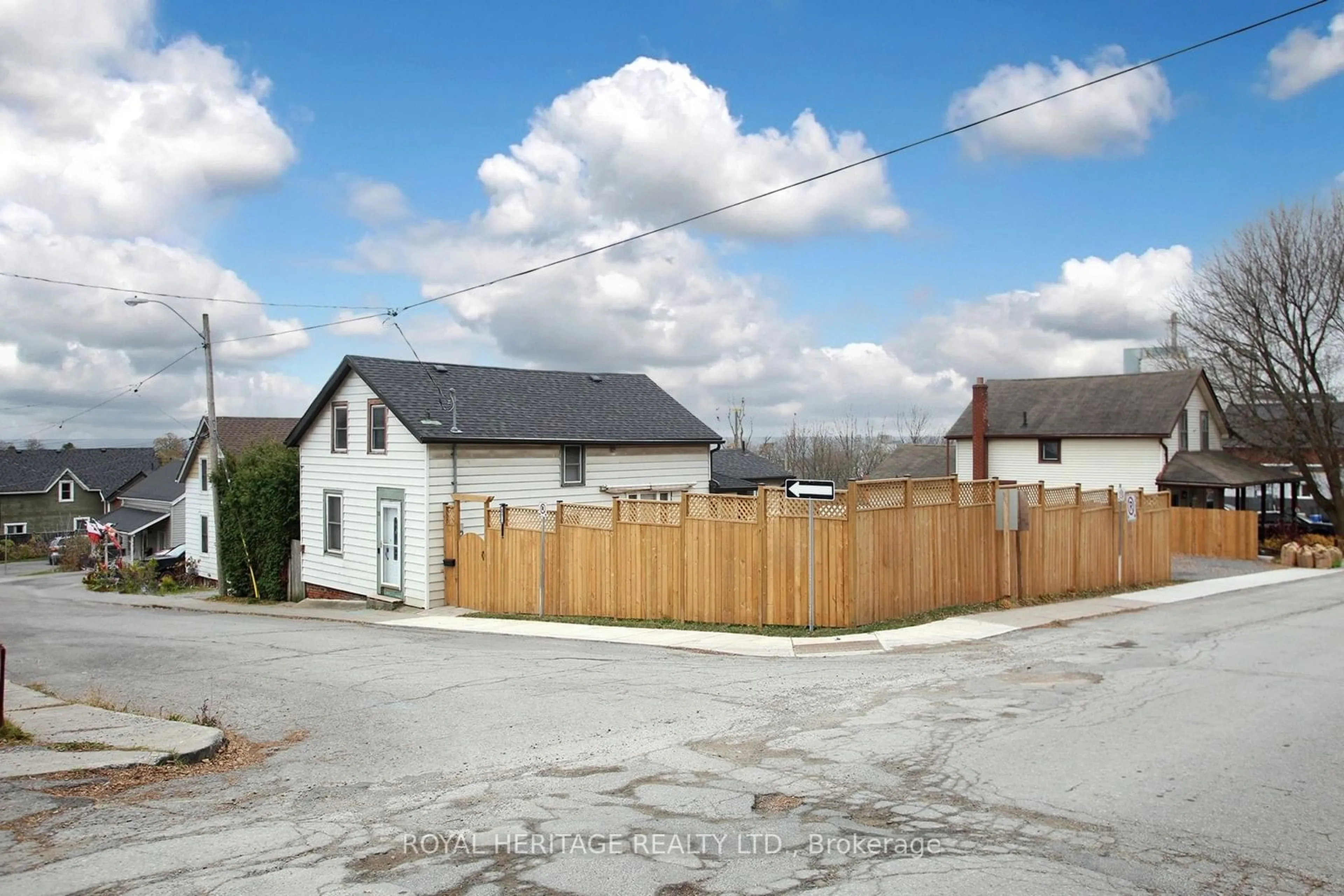 Frontside or backside of a home, the fenced backyard for 21 Park St, Port Hope Ontario L1A 1B9