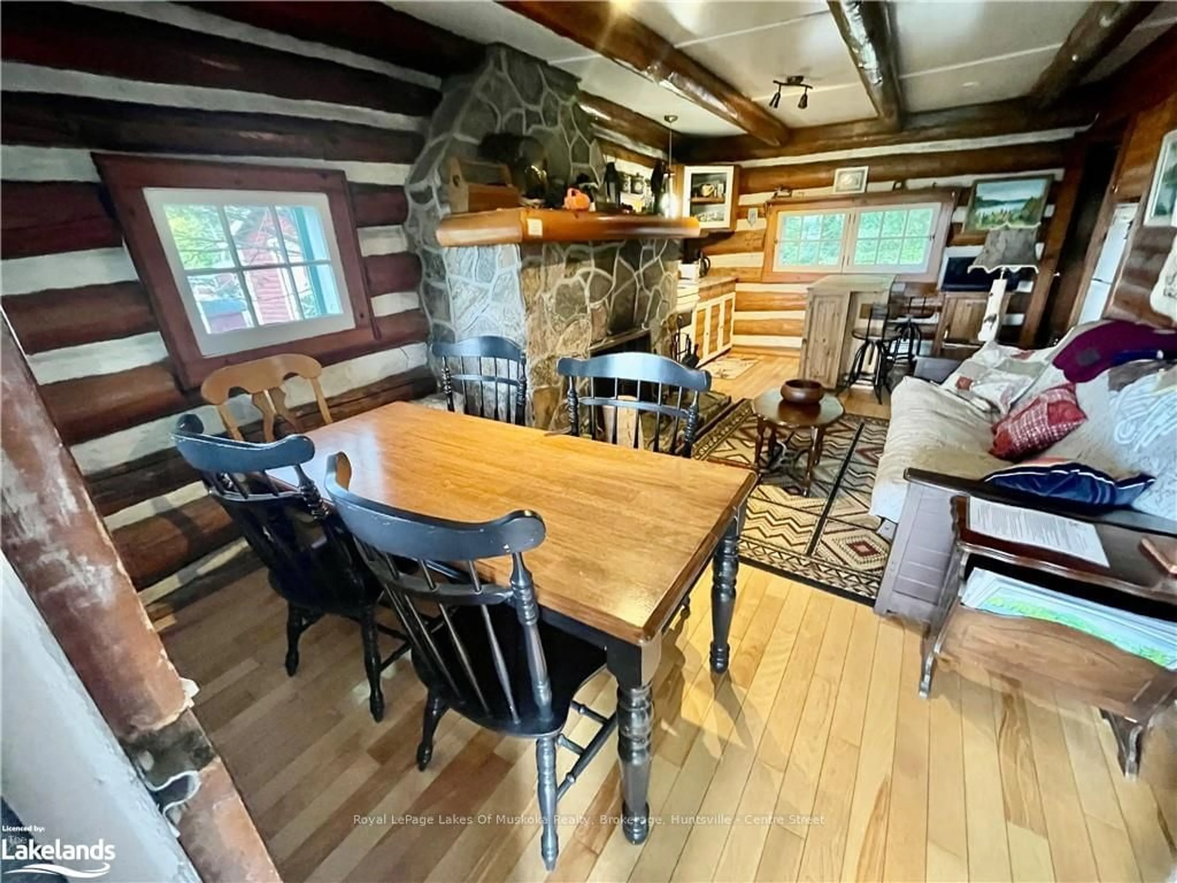 Dining room, wood floors, cottage for 1341 BILLIE BEAR Rd #5, Lake of Bays Ontario P1H 2J6