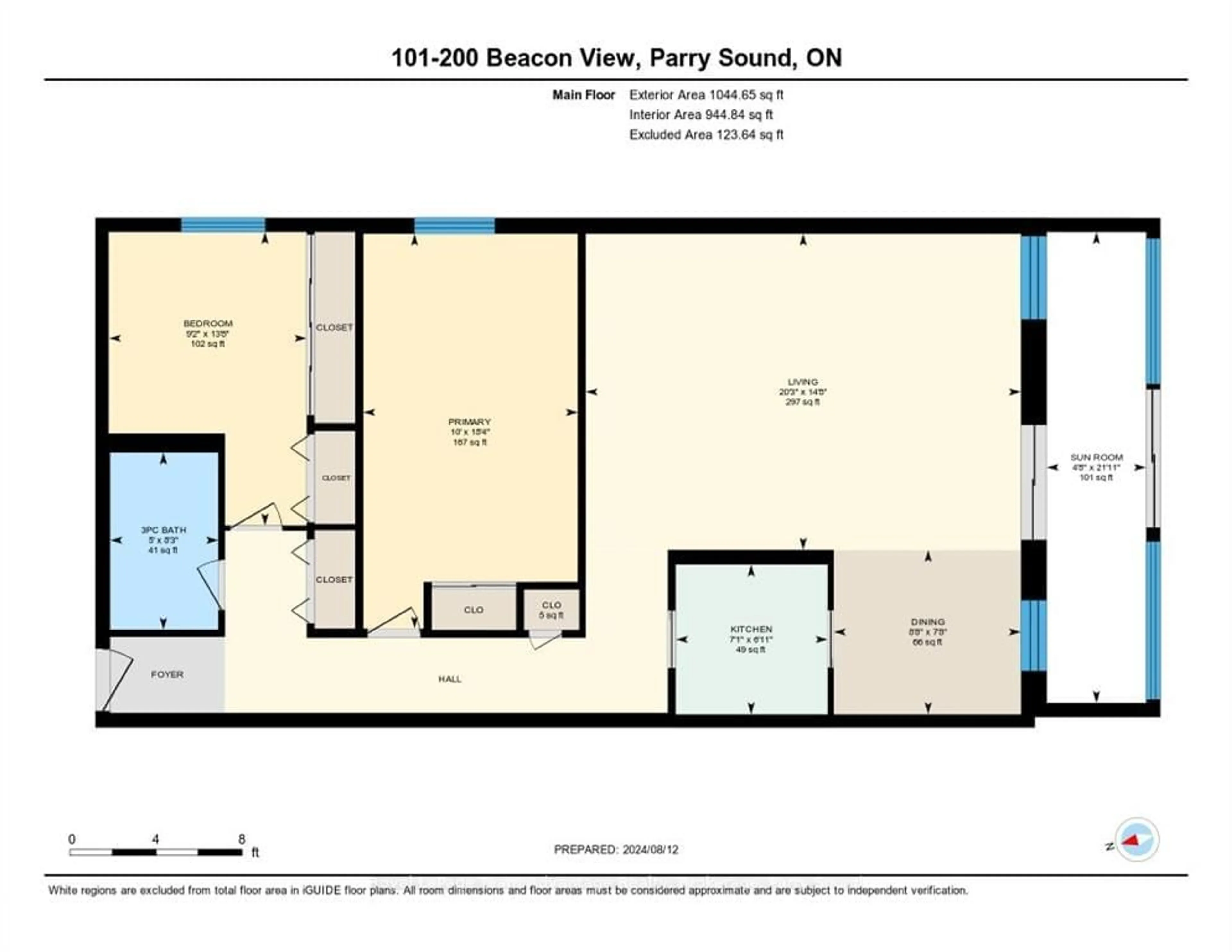 Floor plan for 200 BEACONVIEW Dr #101, Parry Sound Ontario P2A 2E1