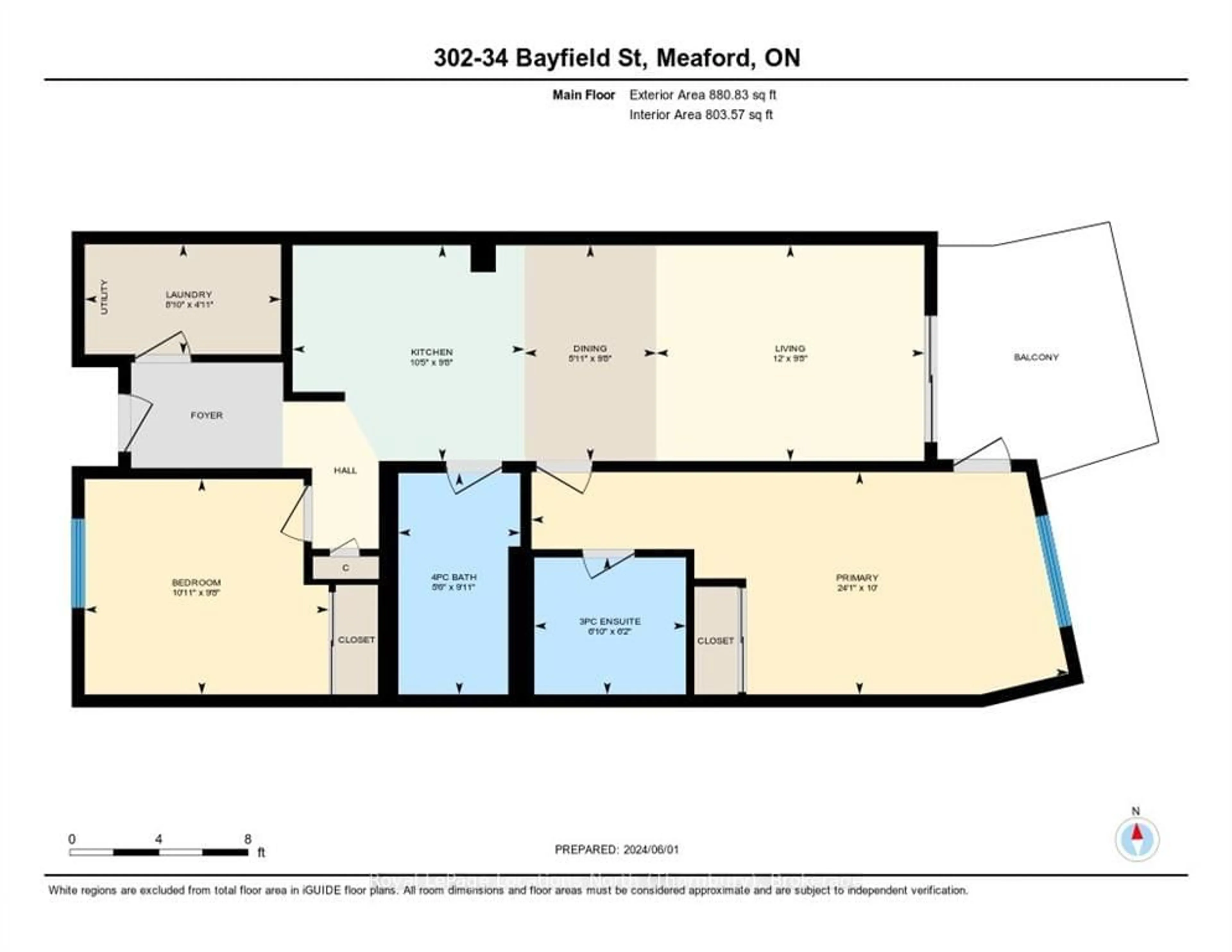 Floor plan for 34 BAYFIELD St #302, Meaford Ontario N4L 1Y2