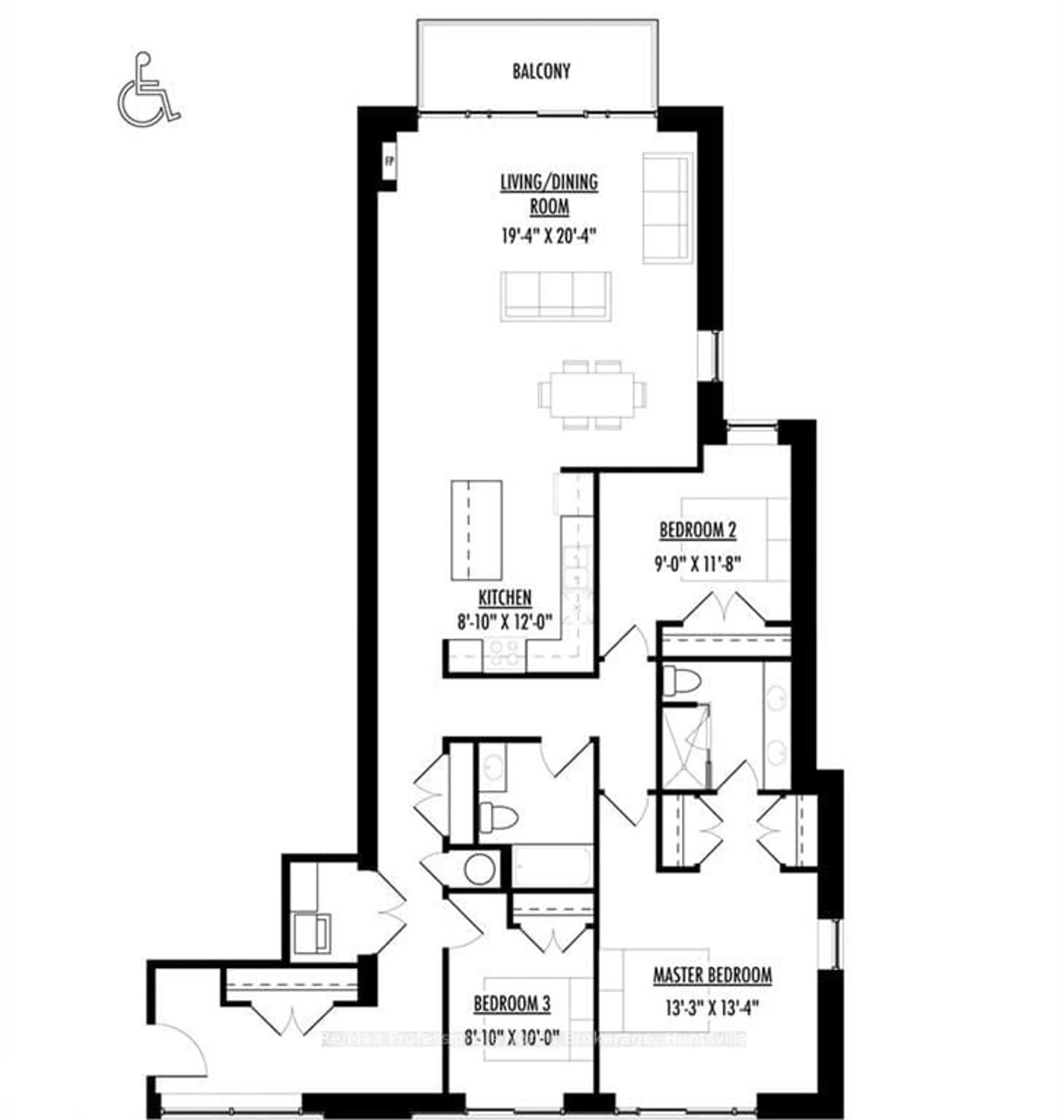 Floor plan for 32 BRUNEL Rd #205, Huntsville Ontario P1H 1P5