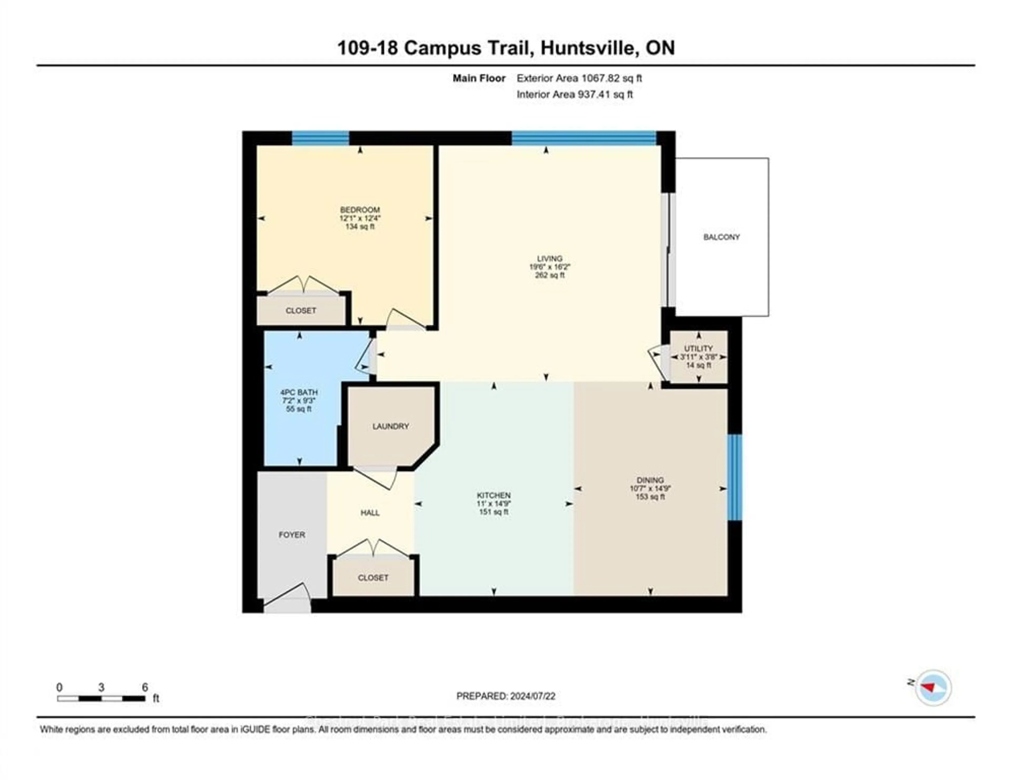 Floor plan for 18 CAMPUS Tr #109, Huntsville Ontario P1H 0K2