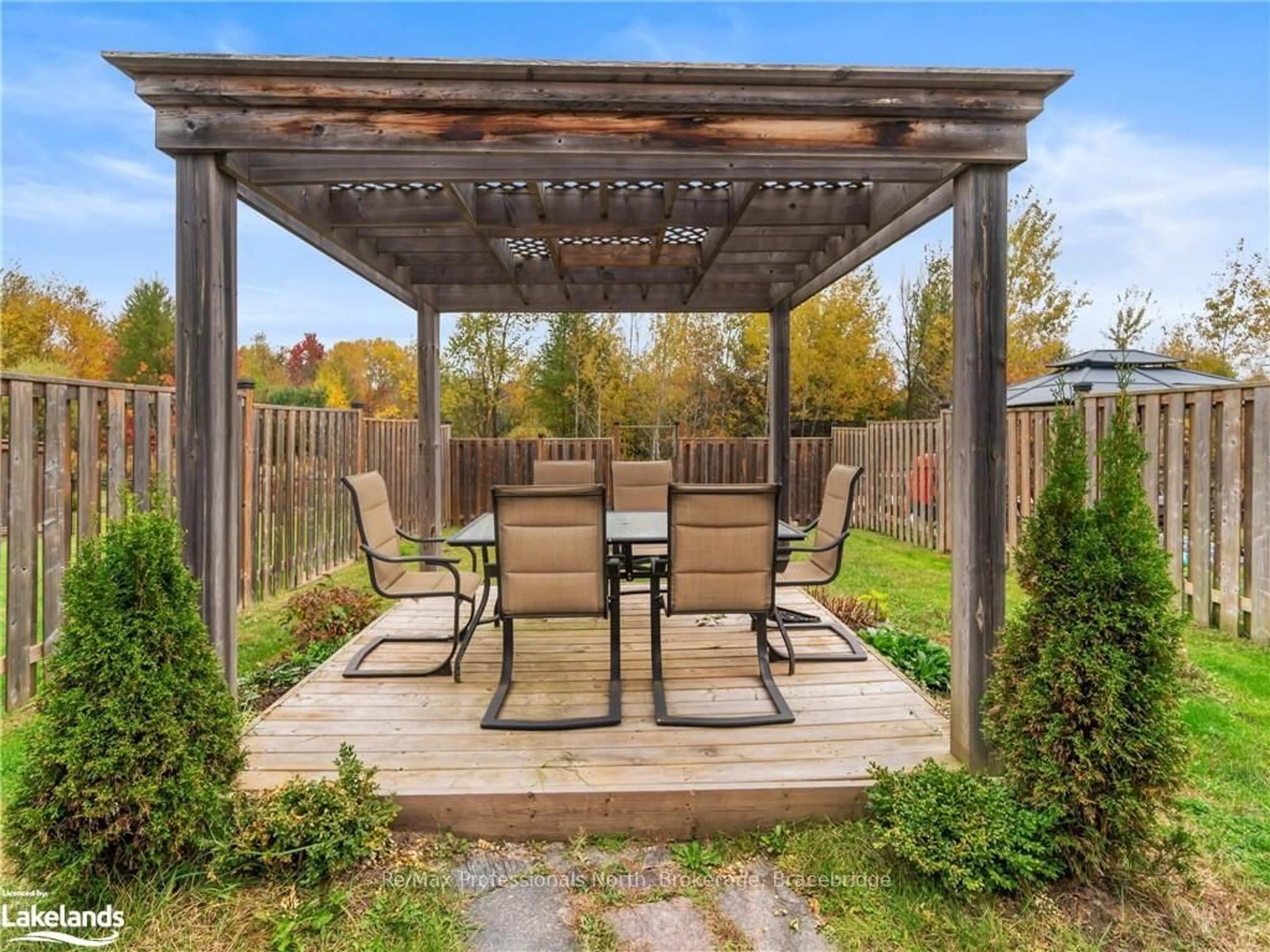 Patio, the fenced backyard for 35 LITTLE RYANS Way, Bracebridge Ontario P1L 1W9