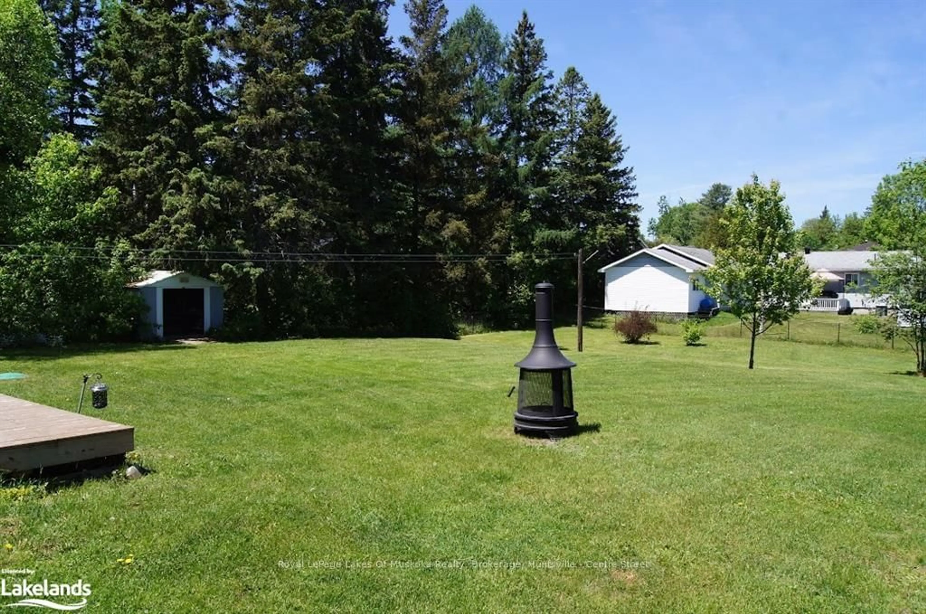 Patio, the fenced backyard for 27 JOHN St, Burk's Falls Ontario P0A 1C0