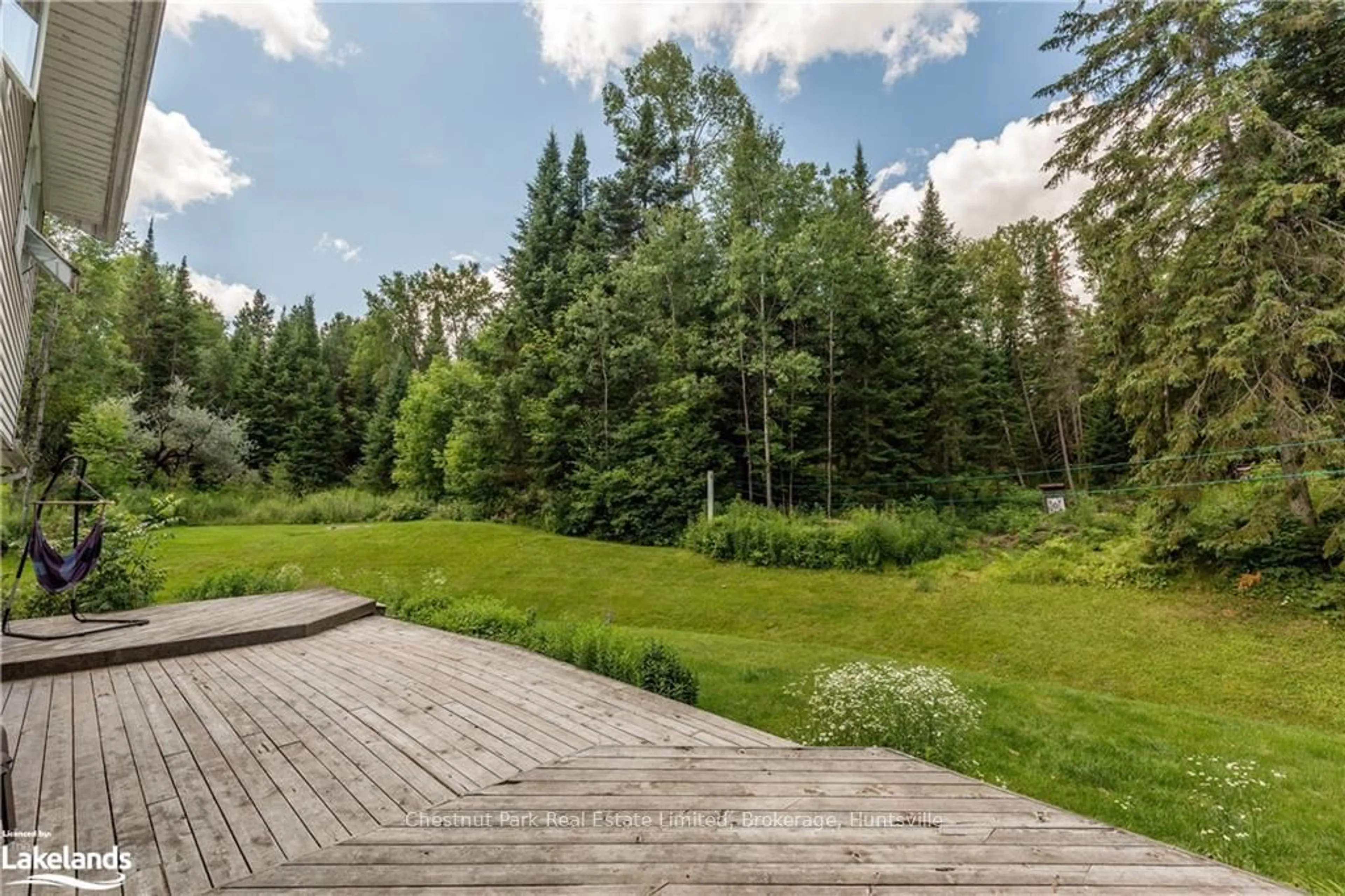 Patio, the fenced backyard for 337 ONTARIO St, Burk's Falls Ontario P0A 1C0