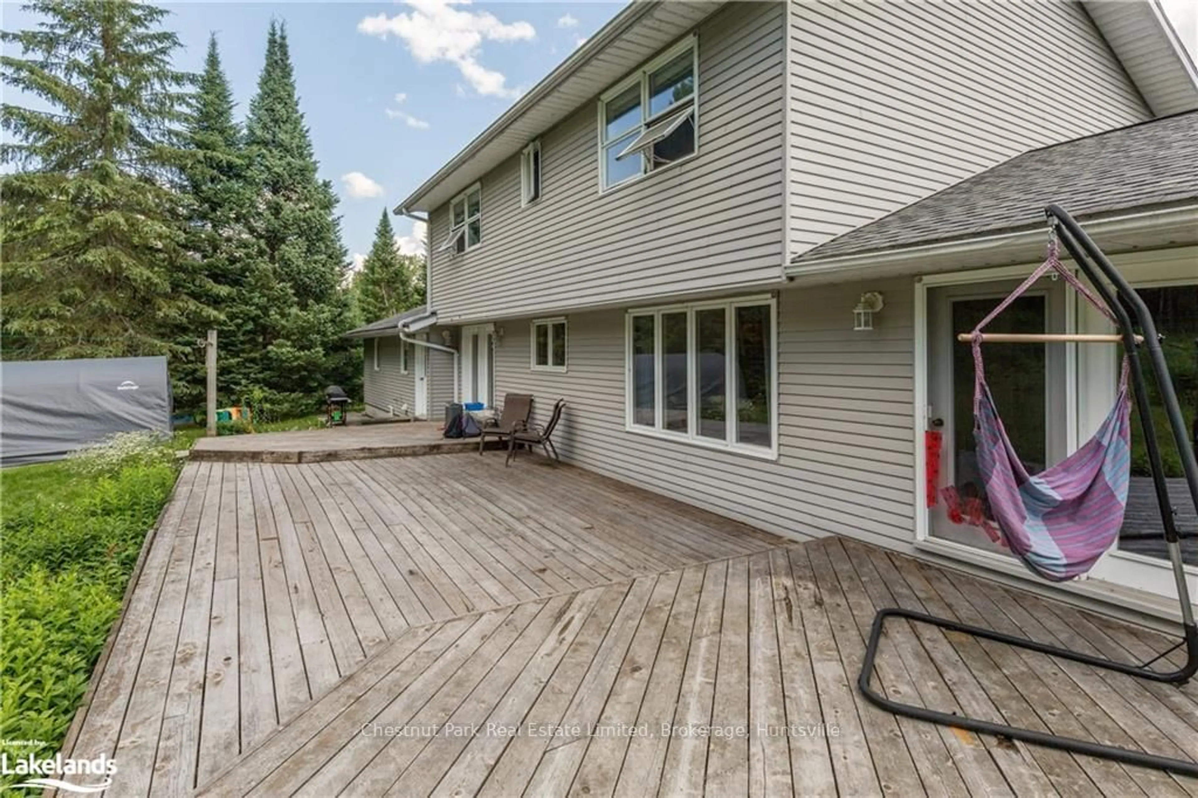 Patio, the fenced backyard for 337 ONTARIO St, Burk's Falls Ontario P0A 1C0