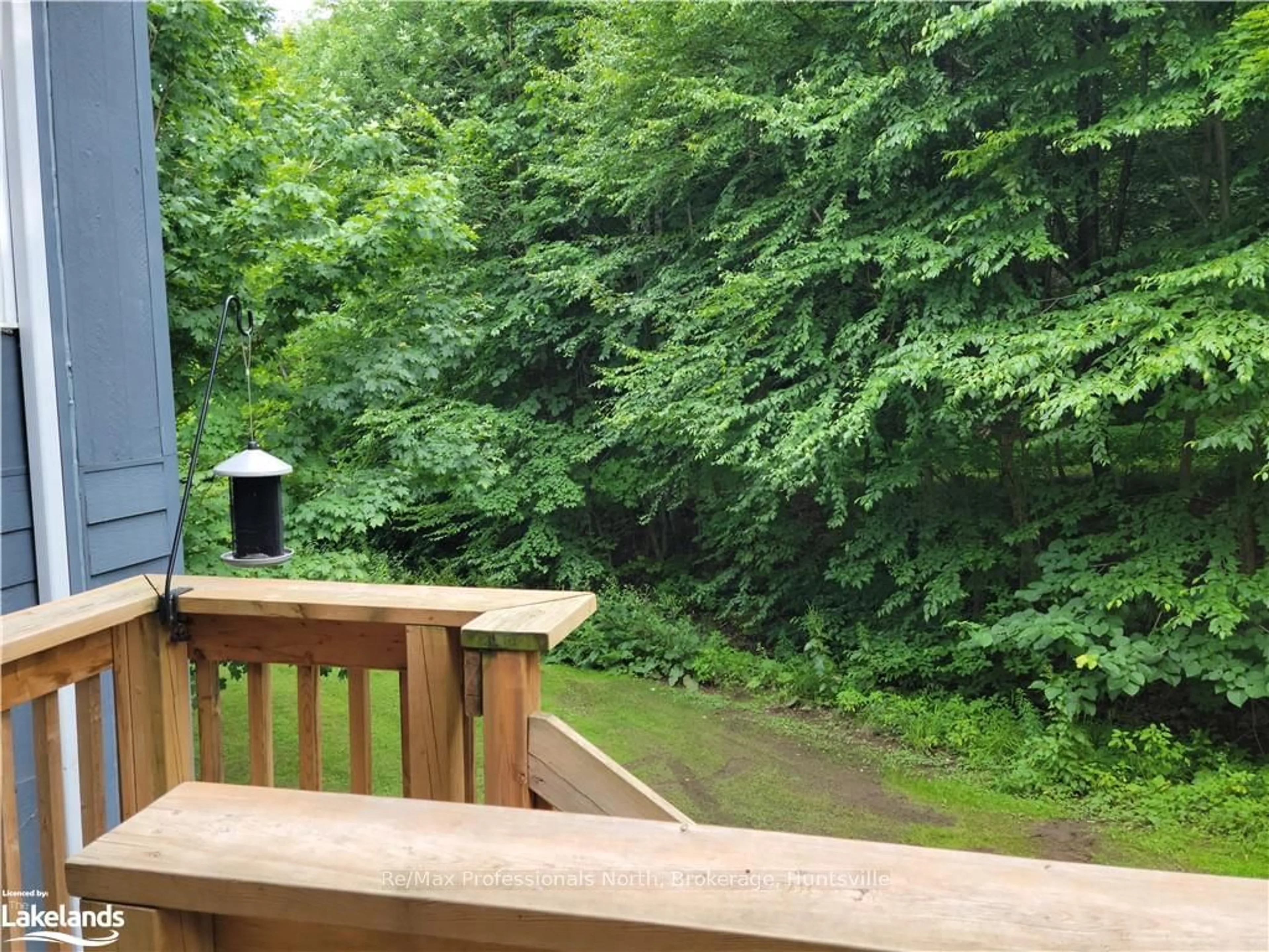 Patio, the fenced backyard for 1591 HIDDEN VALLEY Rd #20, Huntsville Ontario P1H 1A4