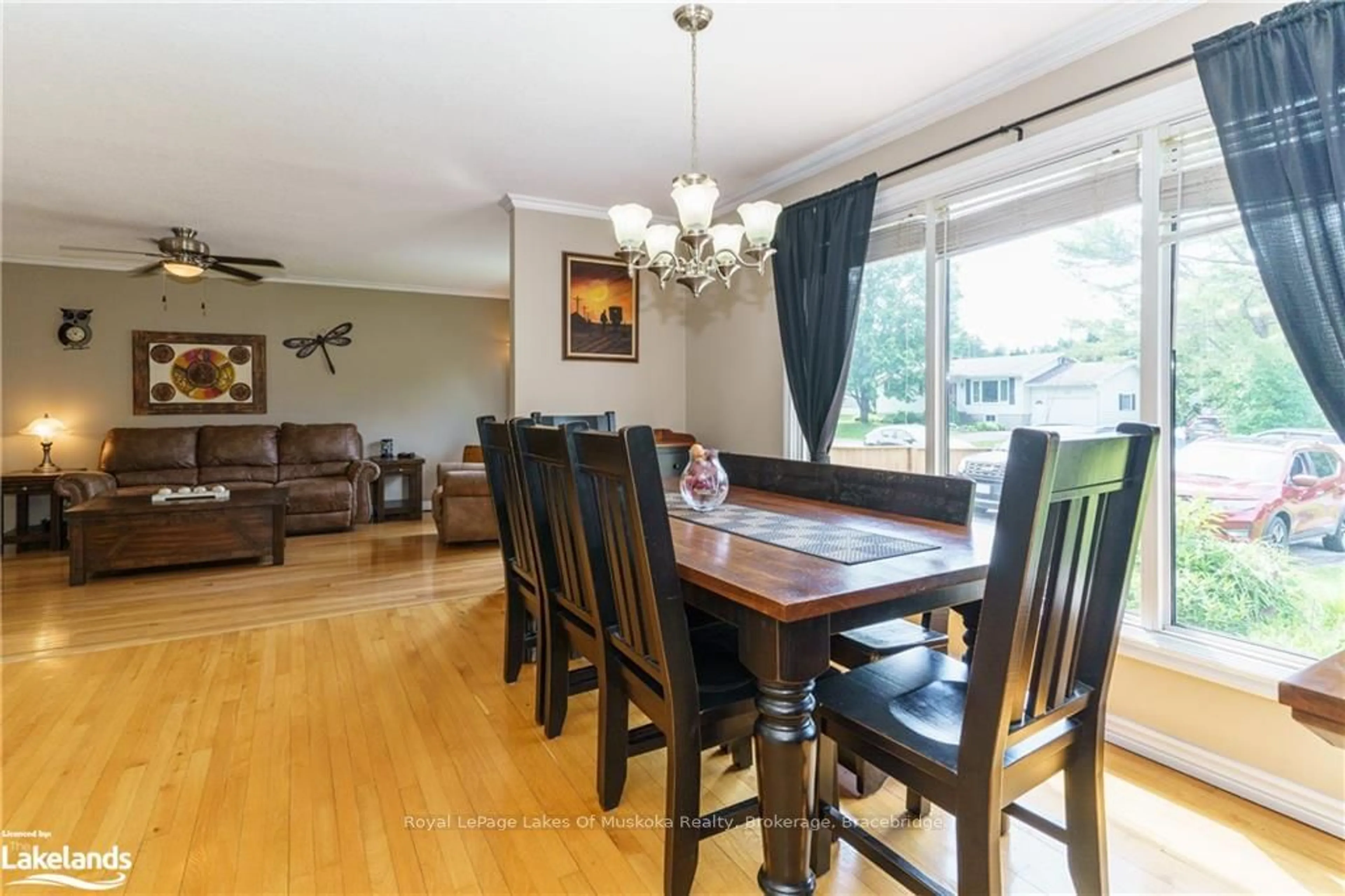 Dining room, wood floors, cottage for 25 KAYE Rd, Bracebridge Ontario P1L 1L1