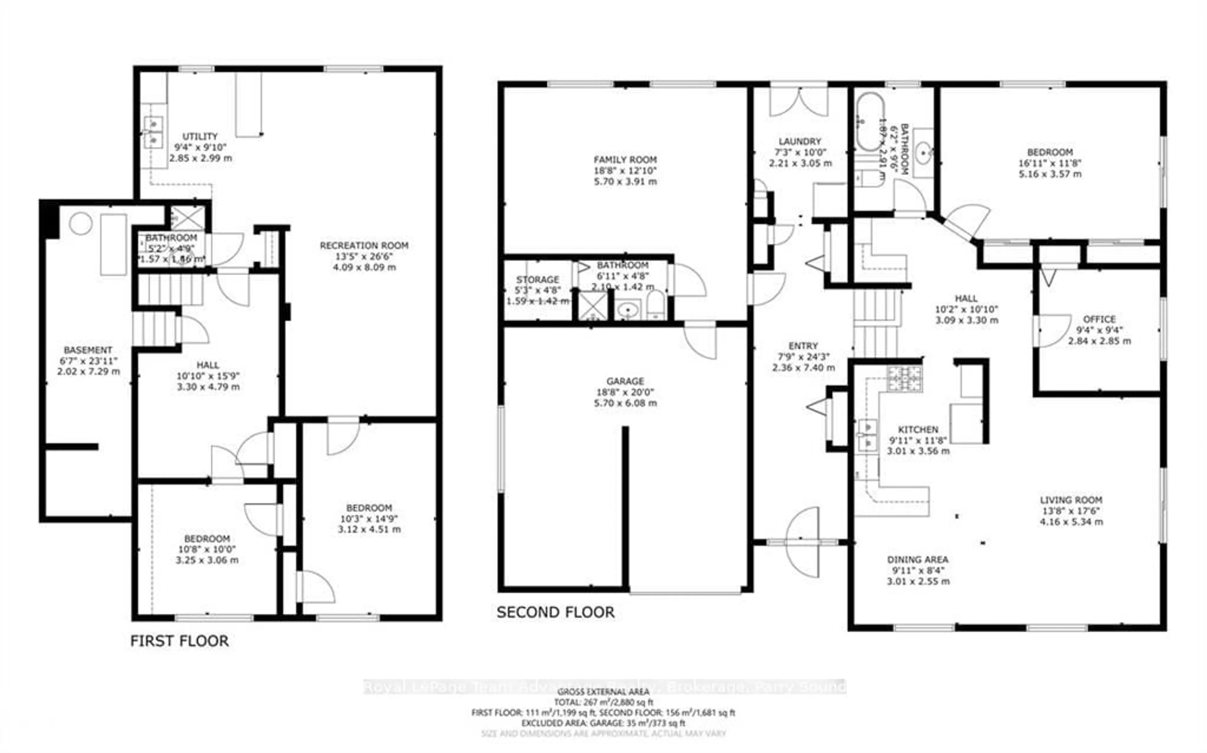 Floor plan for 2 EARL'S Crt, McDougall Ontario P2A 2W9