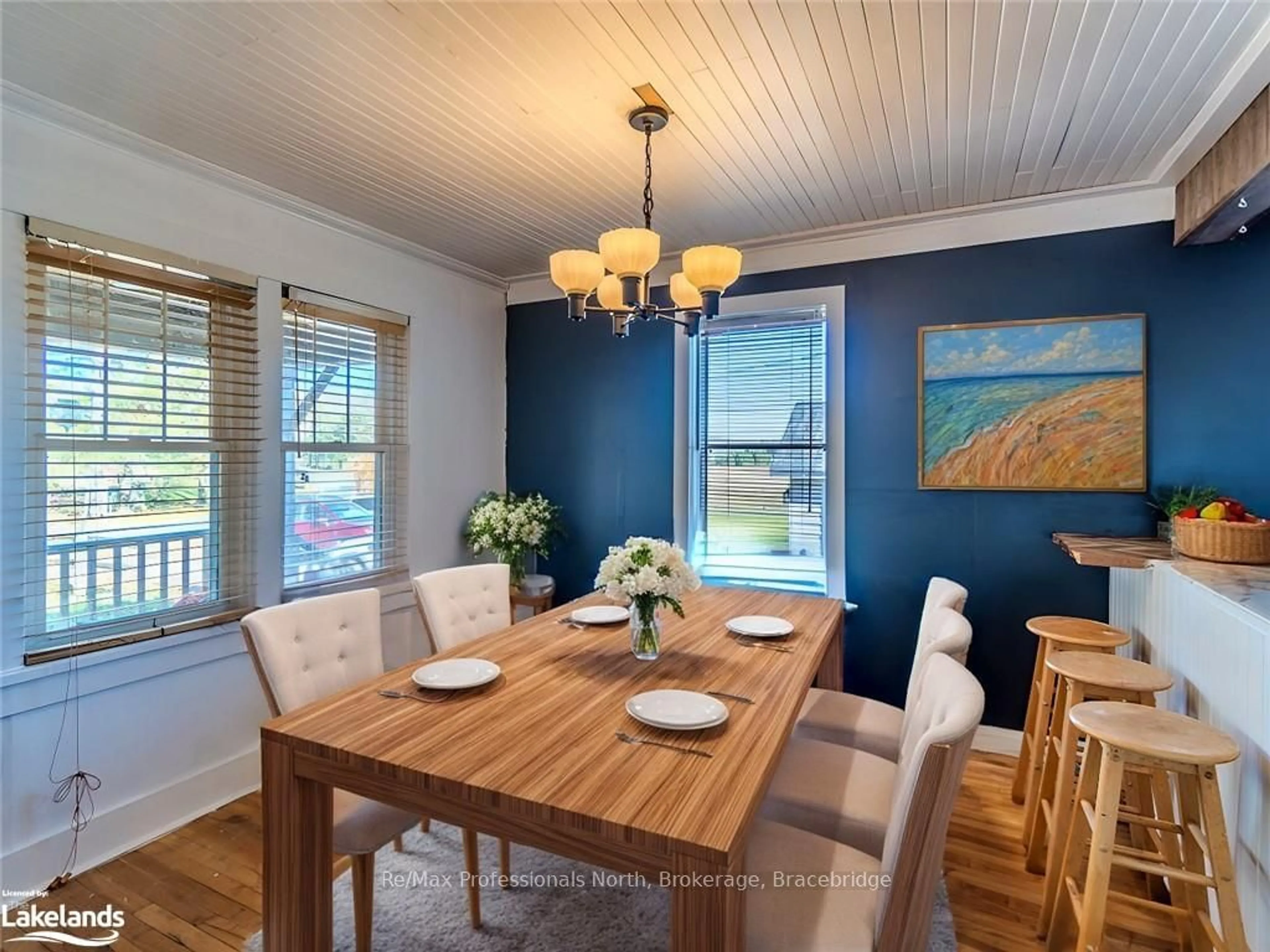 Dining room, wood floors, cottage for 2415 WINDERMERE RD, Muskoka Lakes Ontario P0B 1P0