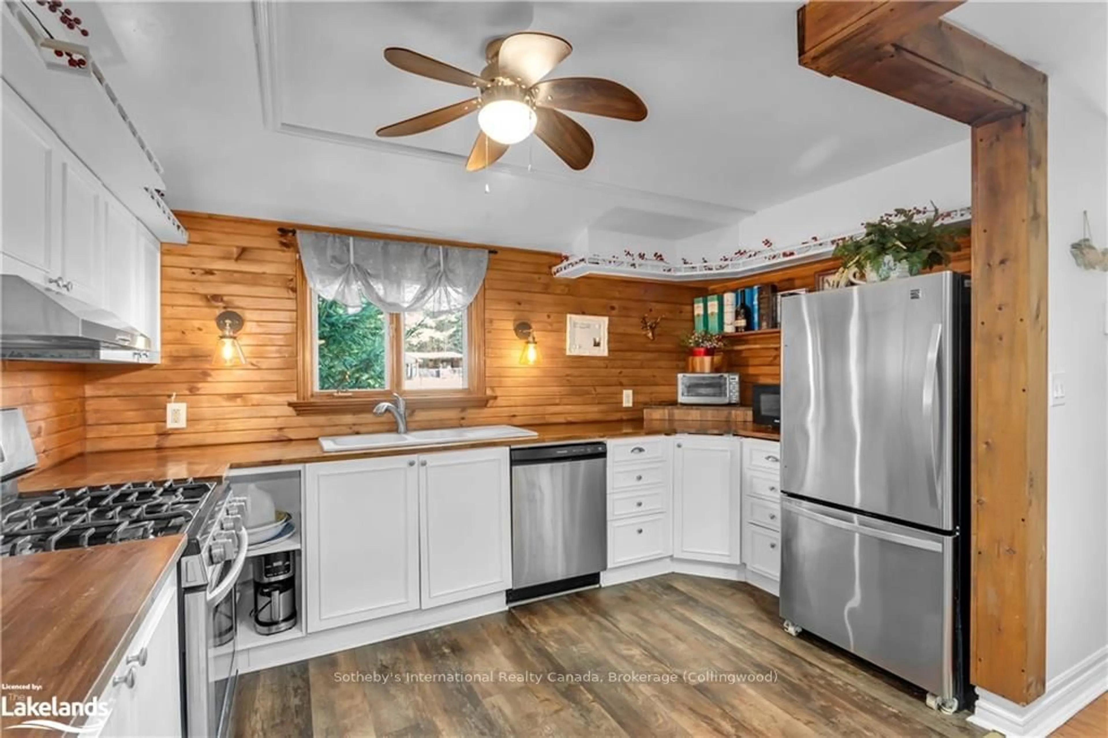 Kitchen, wood floors, cottage for 21 SPARROW Rd, Kawartha Lakes Ontario K0M 1C0