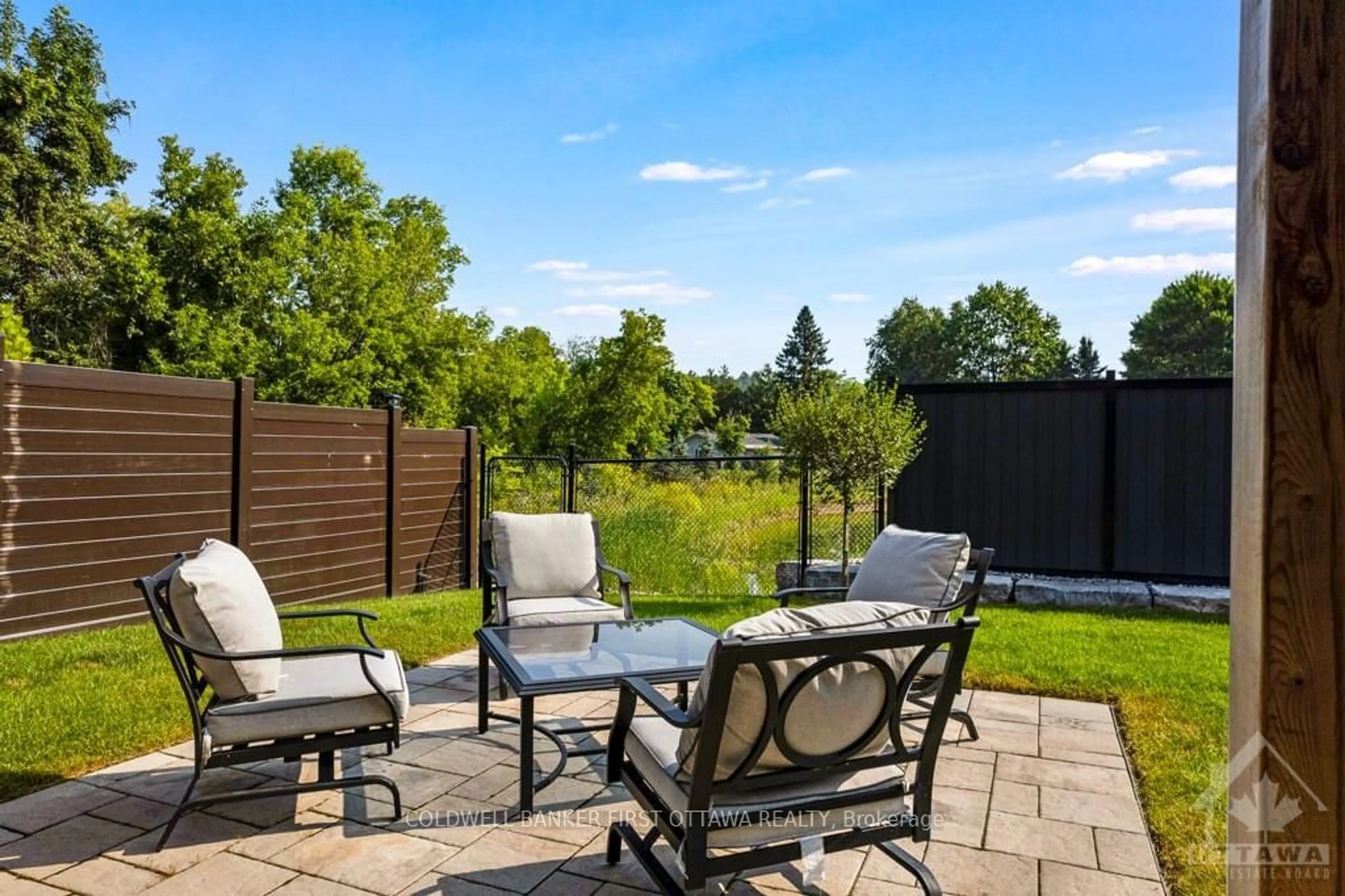 Patio, the fenced backyard for 11 NEW HAVEN Gate, Westport Ontario K0G 1X0