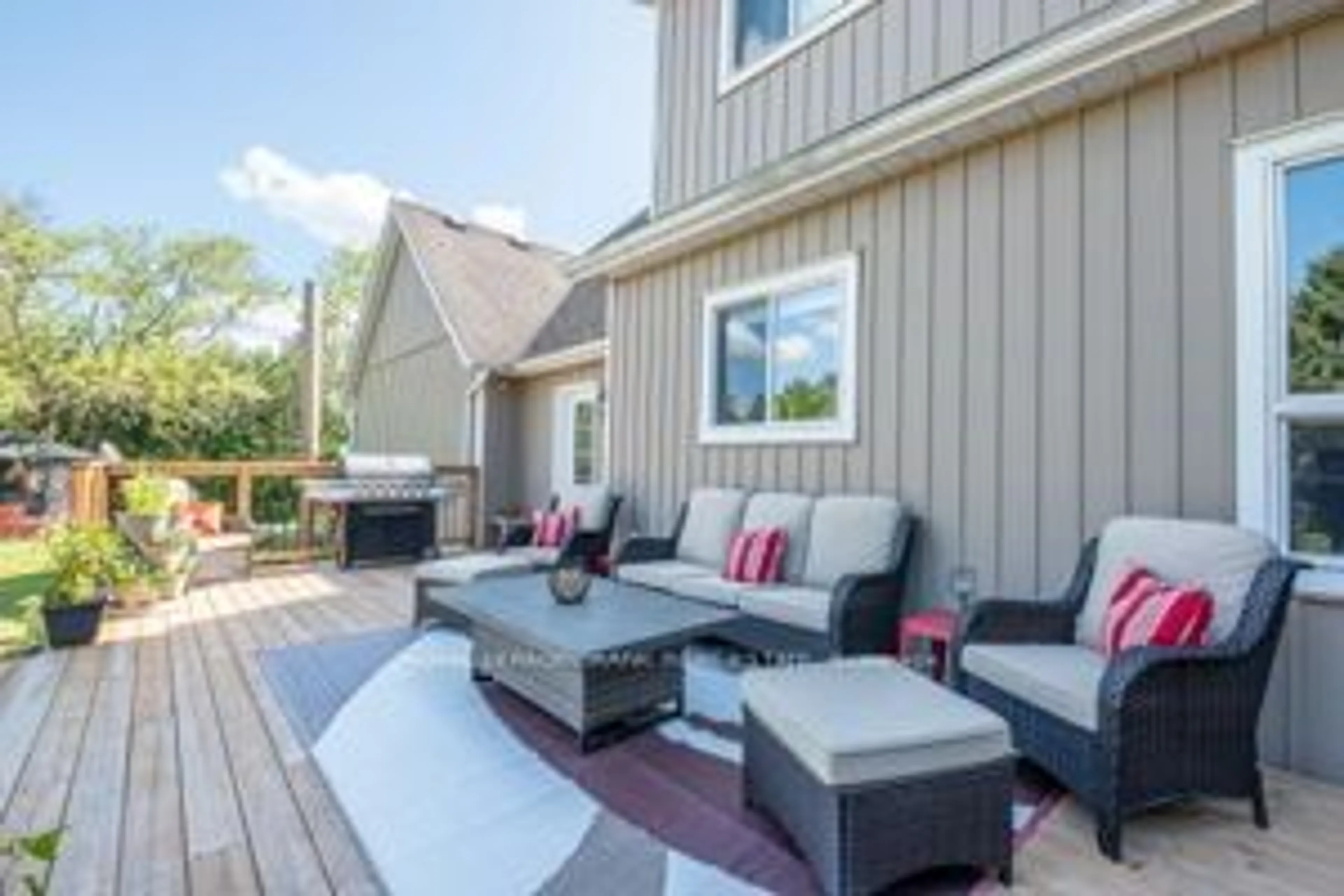 Patio, the fenced backyard for 166 Morganston Rd, Cramahe Ontario K0K 1M0