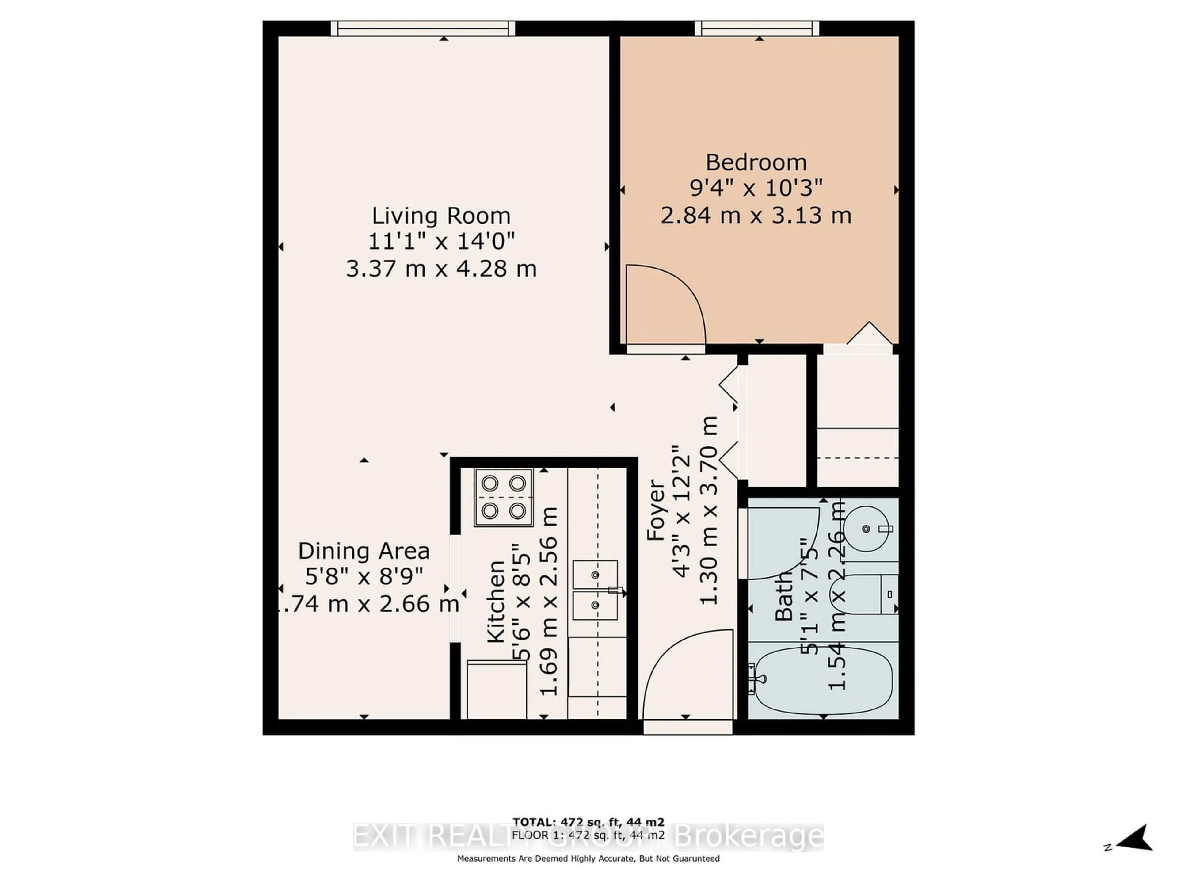 Floor plan for 25 College St #103, Belleville Ontario K8P 2E3