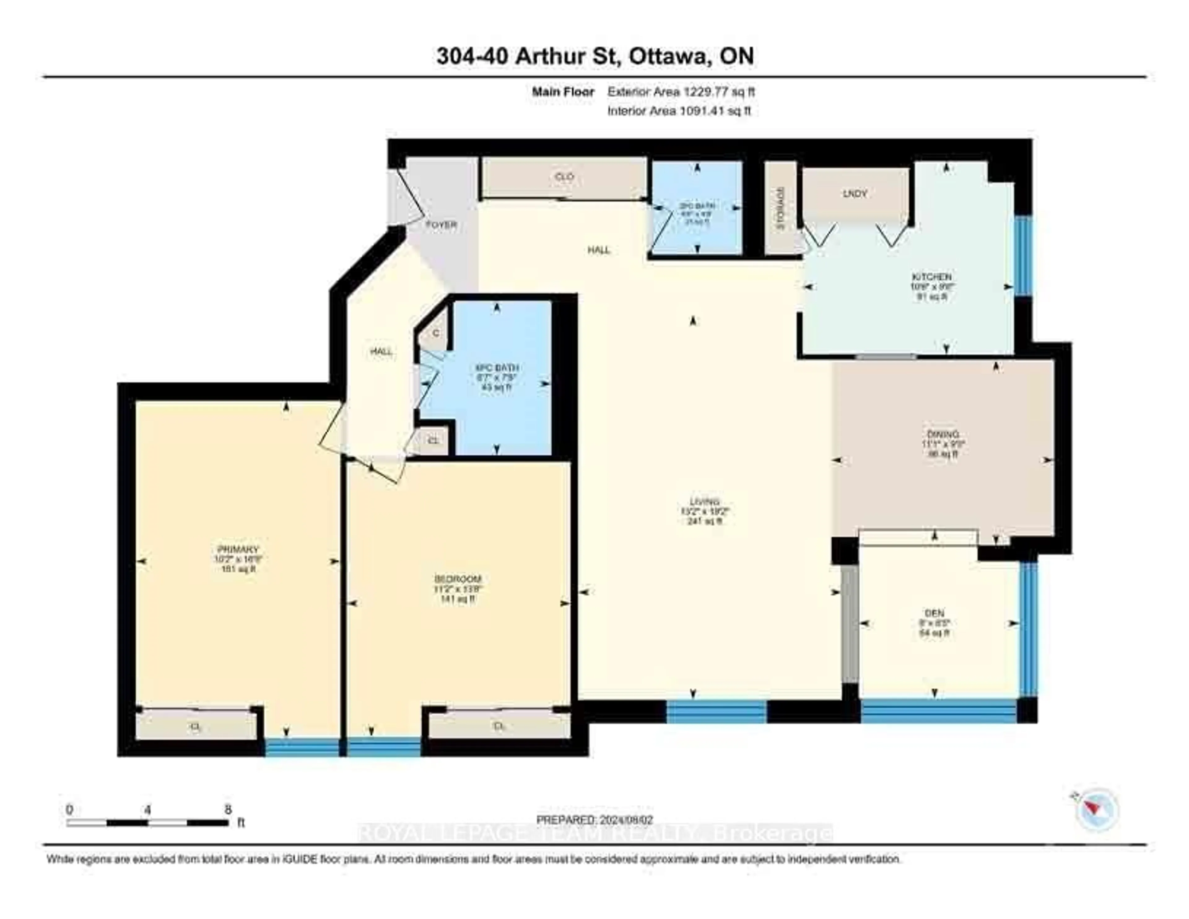 Floor plan for 40 ARTHUR St #304, West Centre Town Ontario K1R 7T5