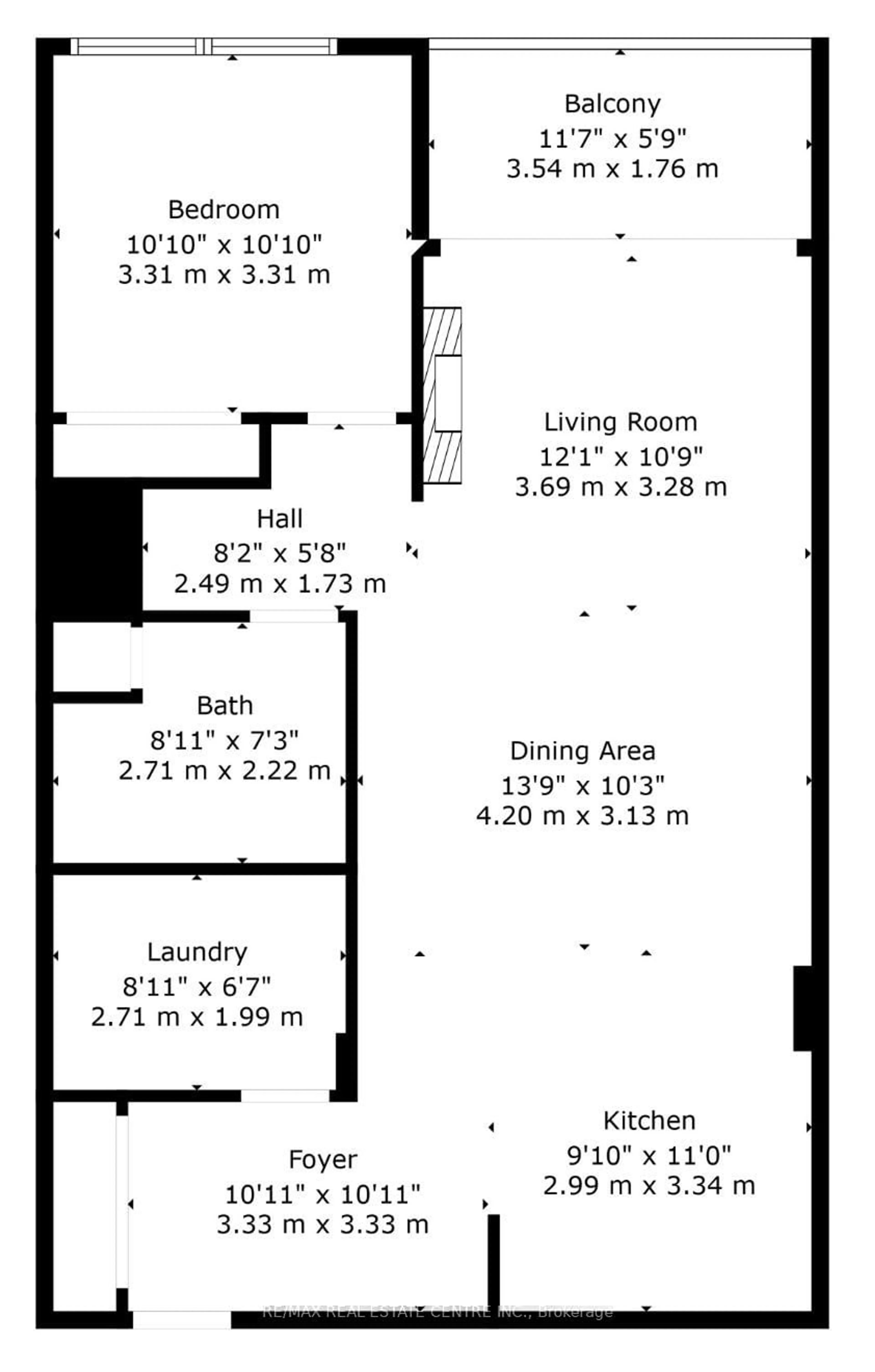 Floor plan for 1880 Gordon St #406, Guelph Ontario N1L 0P5