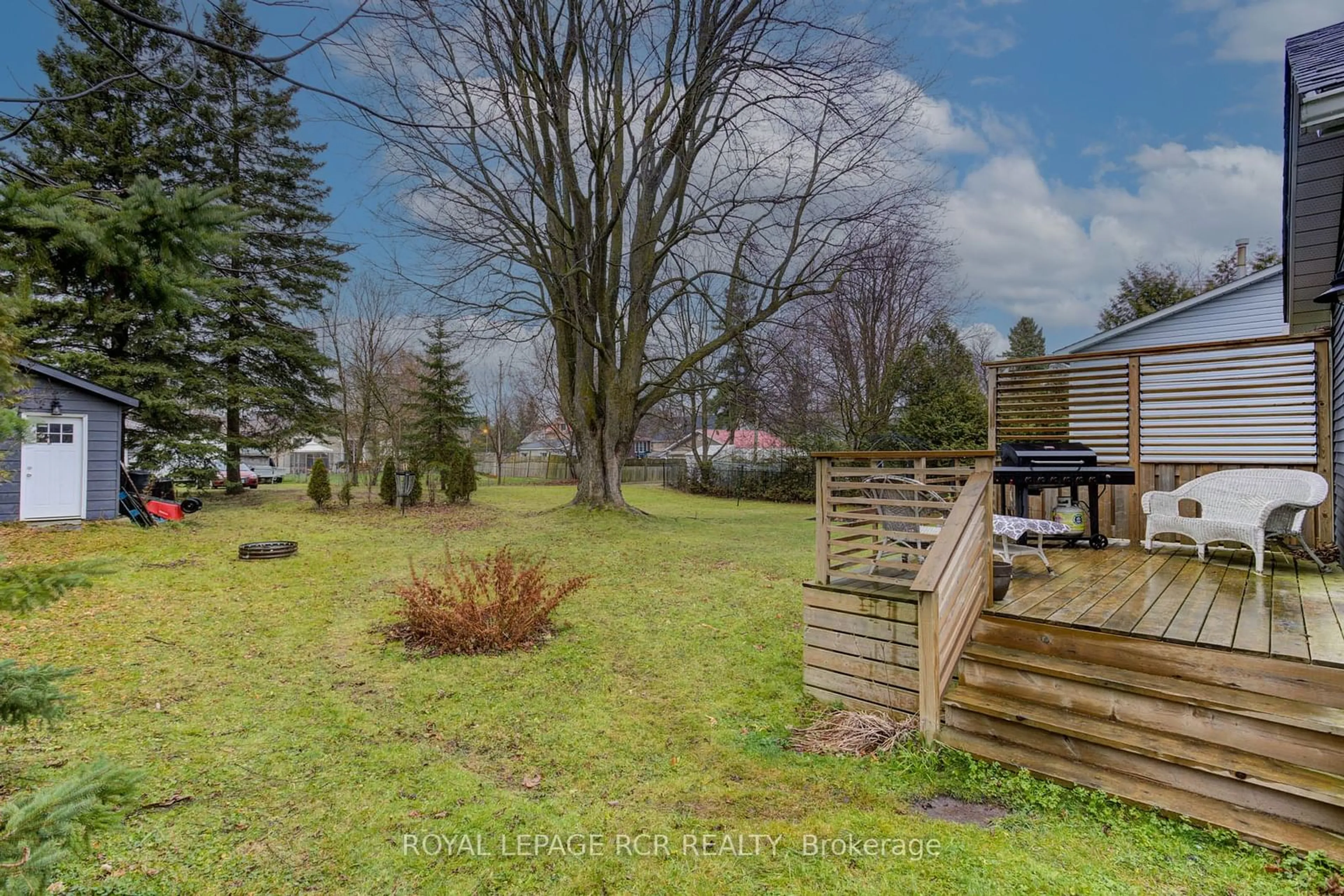 Patio, the fenced backyard for 132 Joseph St, Shelburne Ontario L9V 2Y2