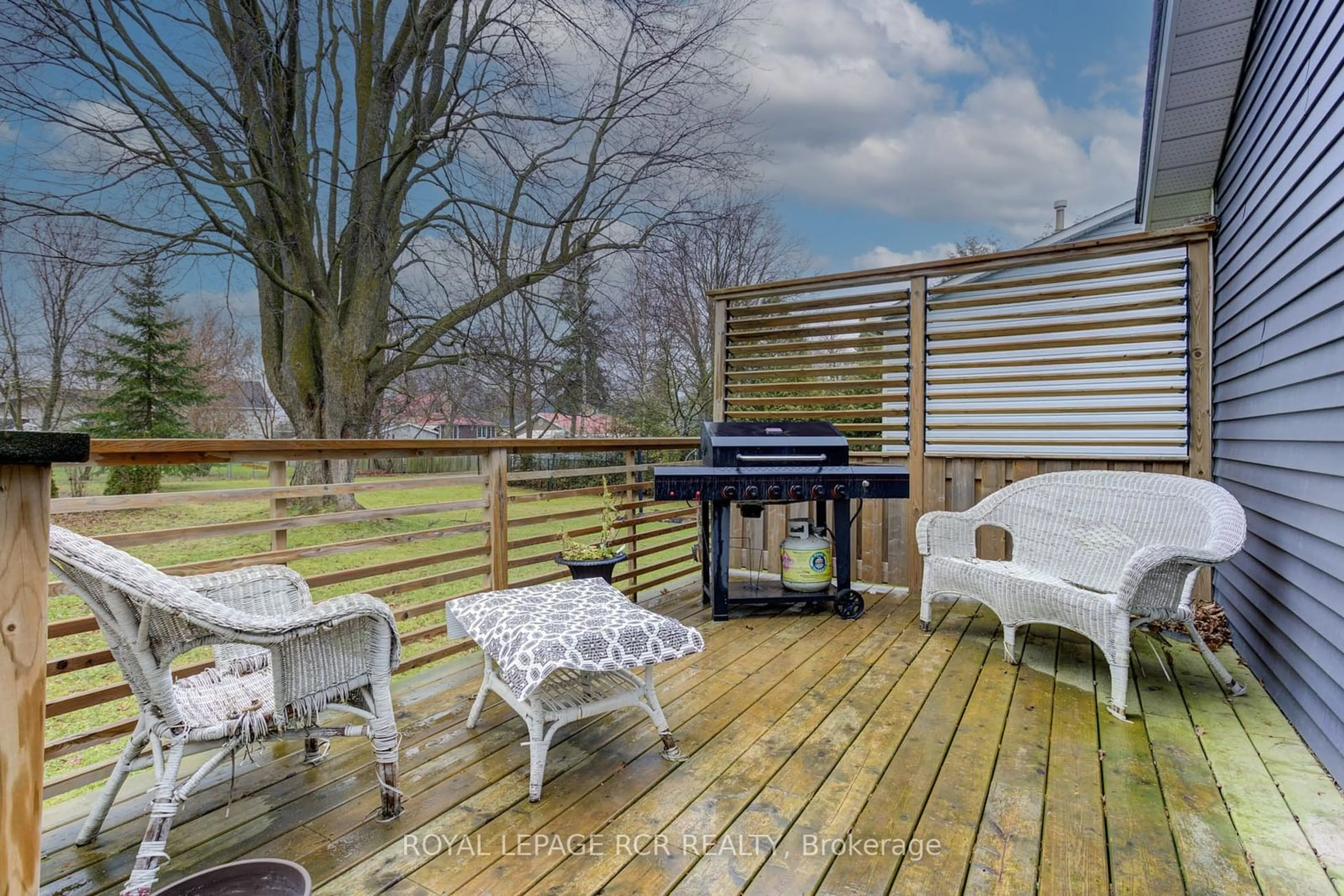 Patio, the fenced backyard for 132 Joseph St, Shelburne Ontario L9V 2Y2