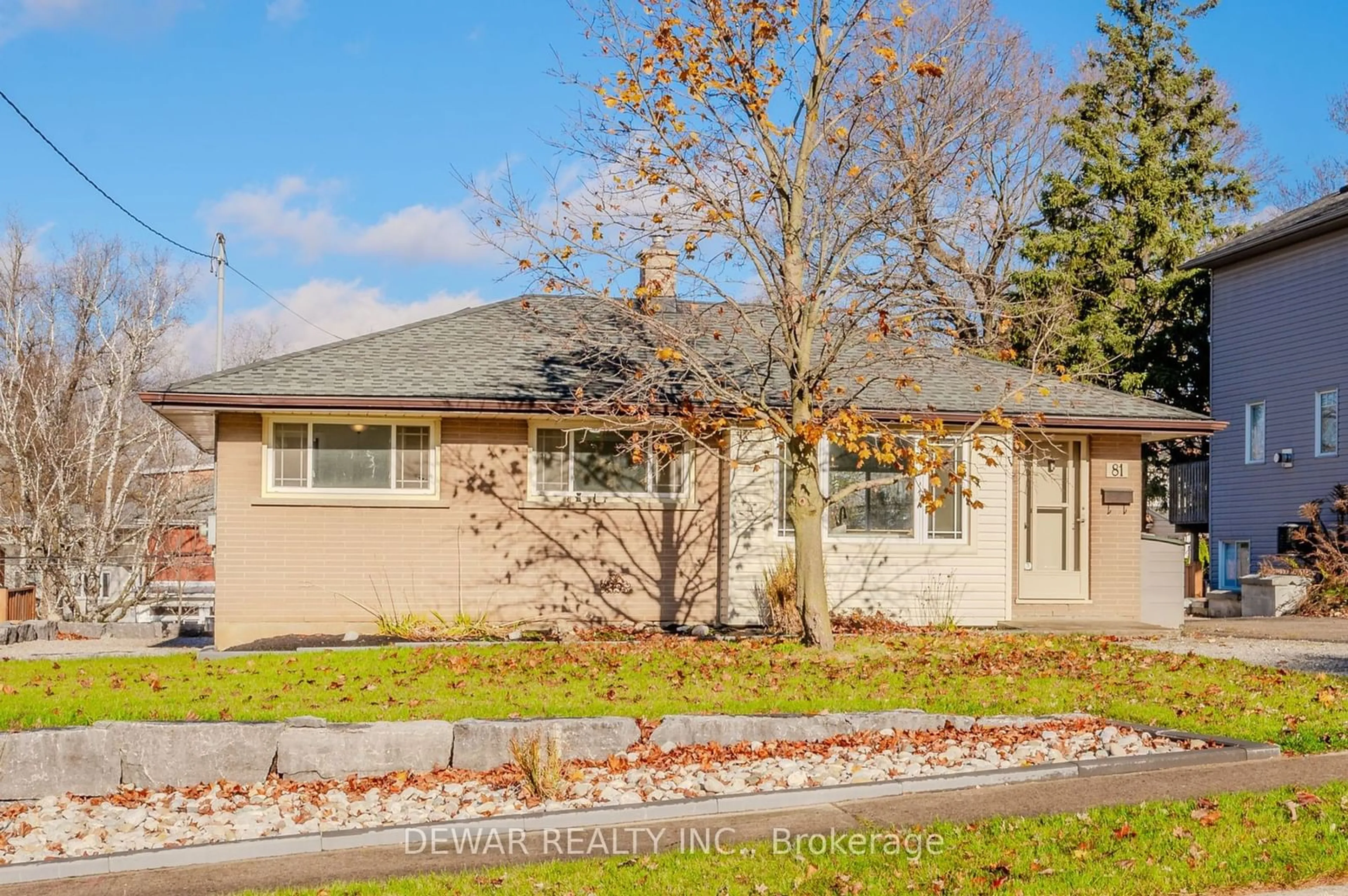 Frontside or backside of a home, the fenced backyard for 81 David St, Cambridge Ontario N3C 2J1