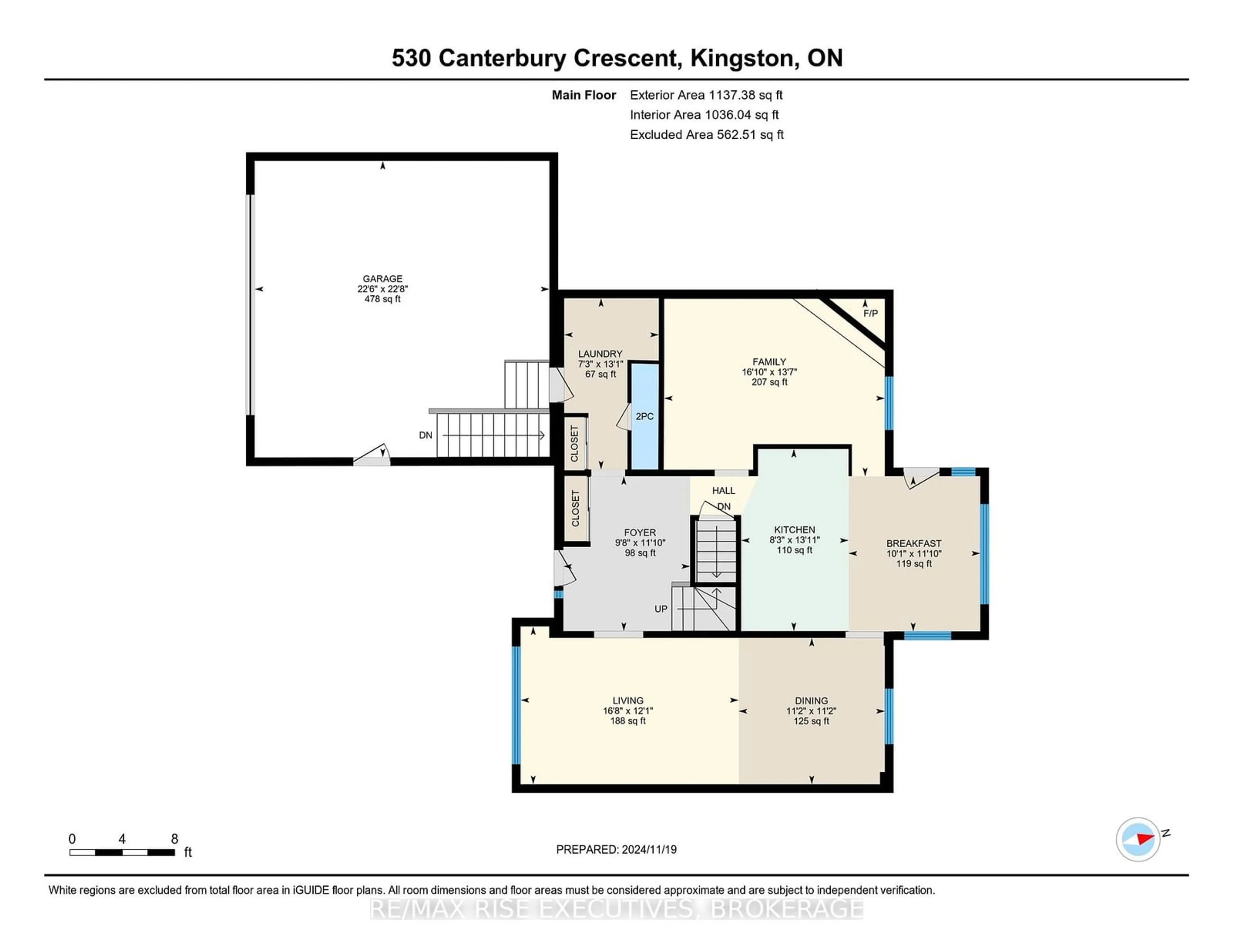 Floor plan for 530 Canterbury Cres, Kingston Ontario K7M 6X1