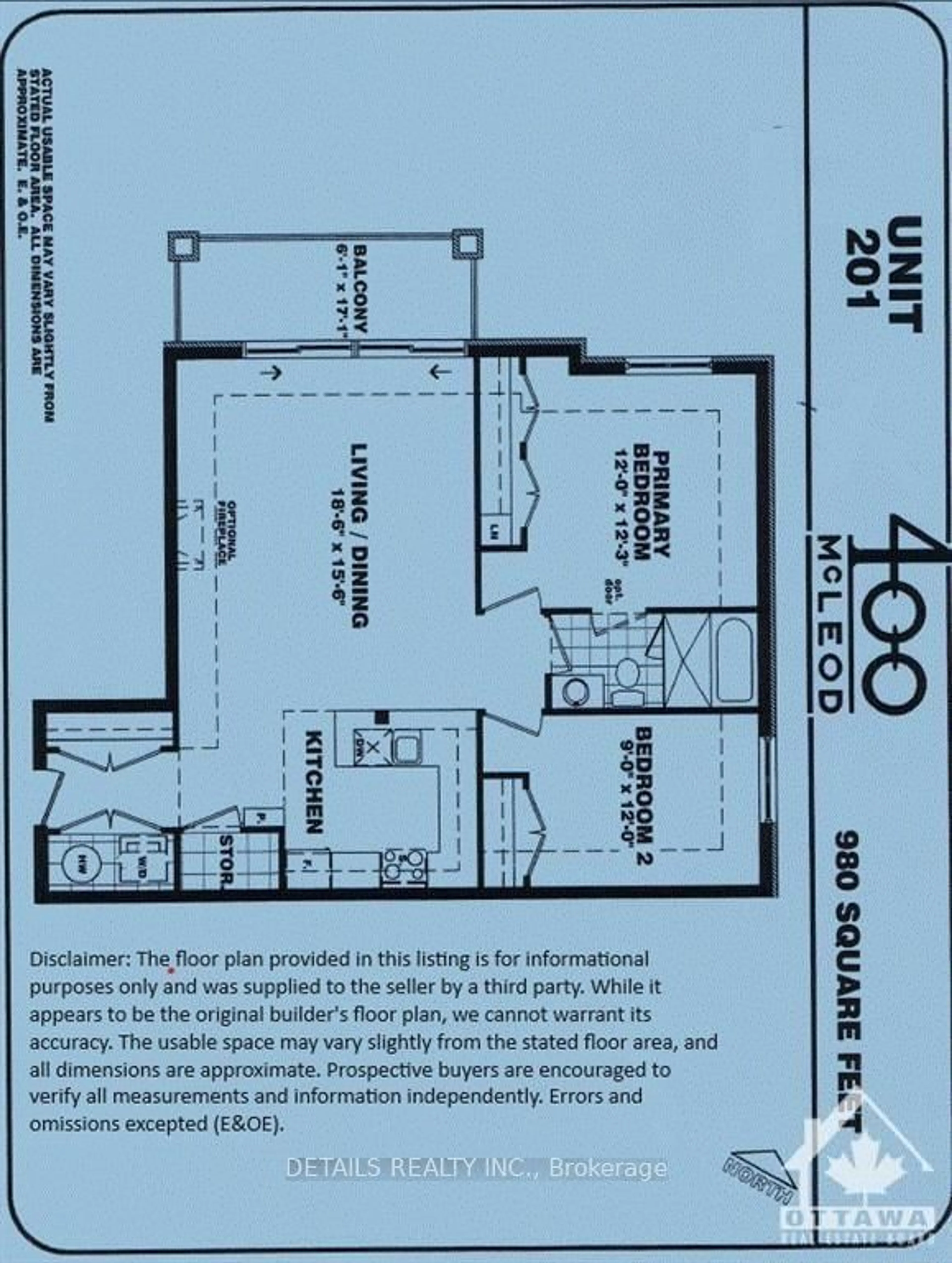 Floor plan for 400 MCLEOD St, Ottawa Centre Ontario K2P 1A6