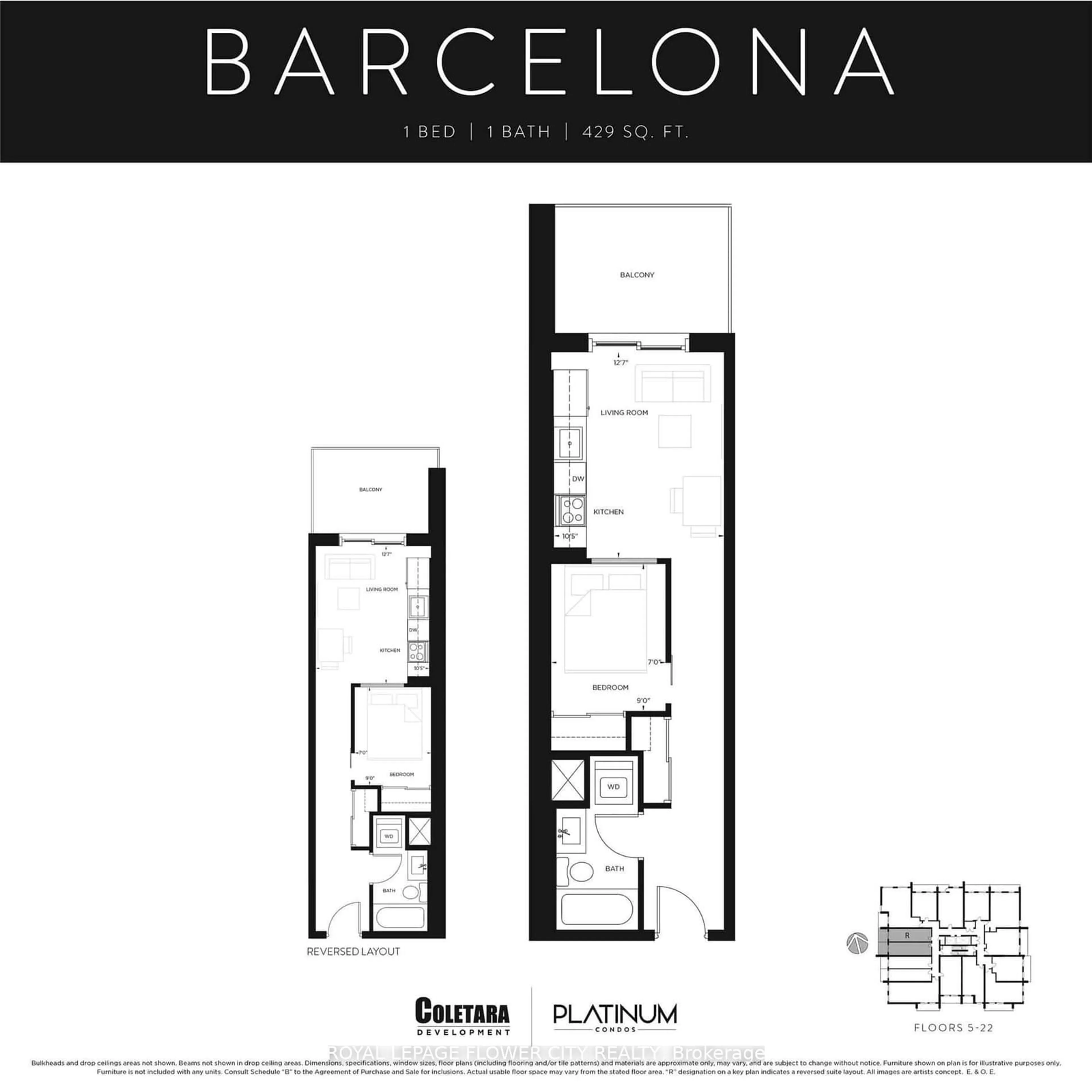 Floor plan for 15 Queen St #1205, Hamilton Ontario L8P 3R4