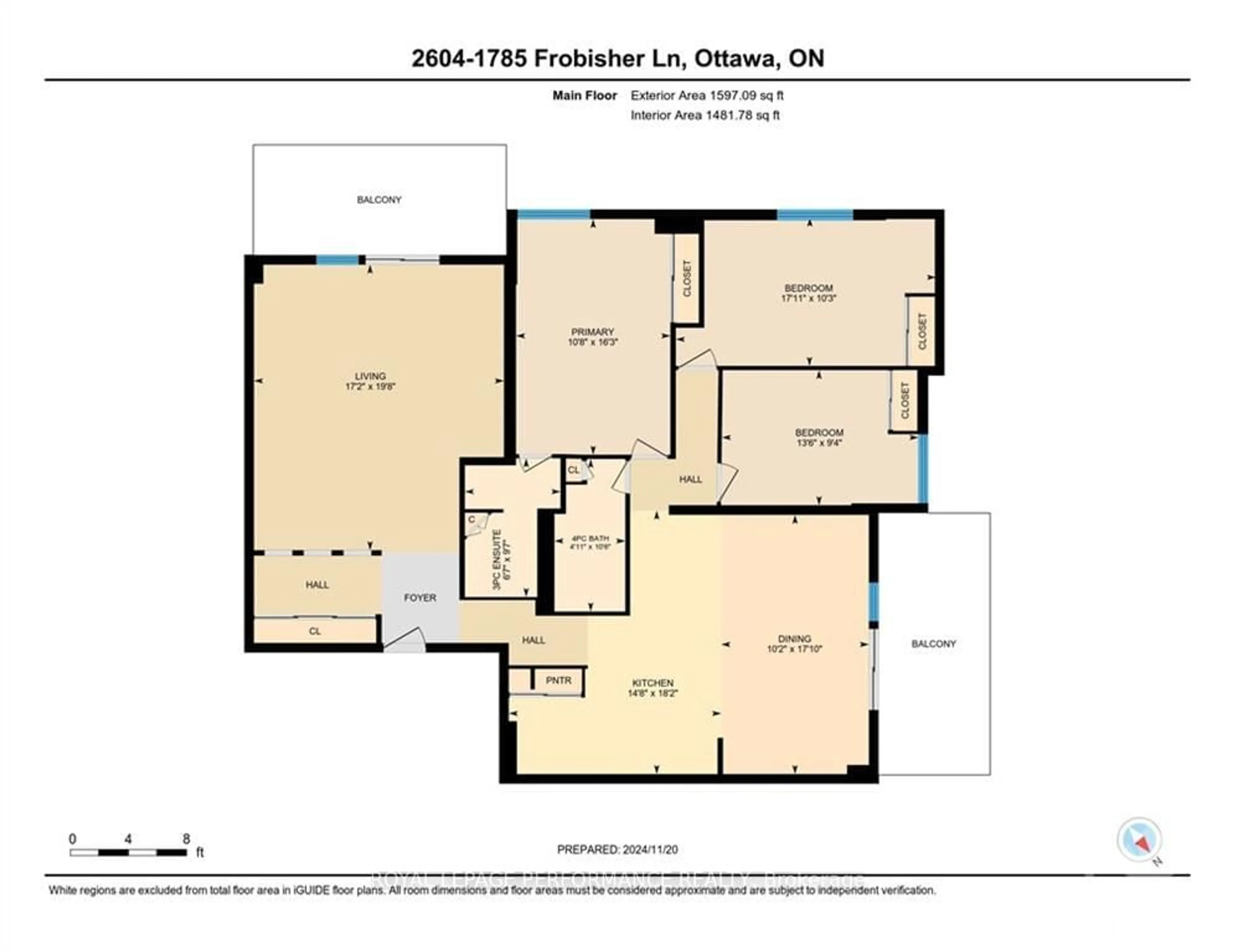 Floor plan for 1785 FROBISHER Lane #2604, Alta Vista and Area Ontario K1G 3T7