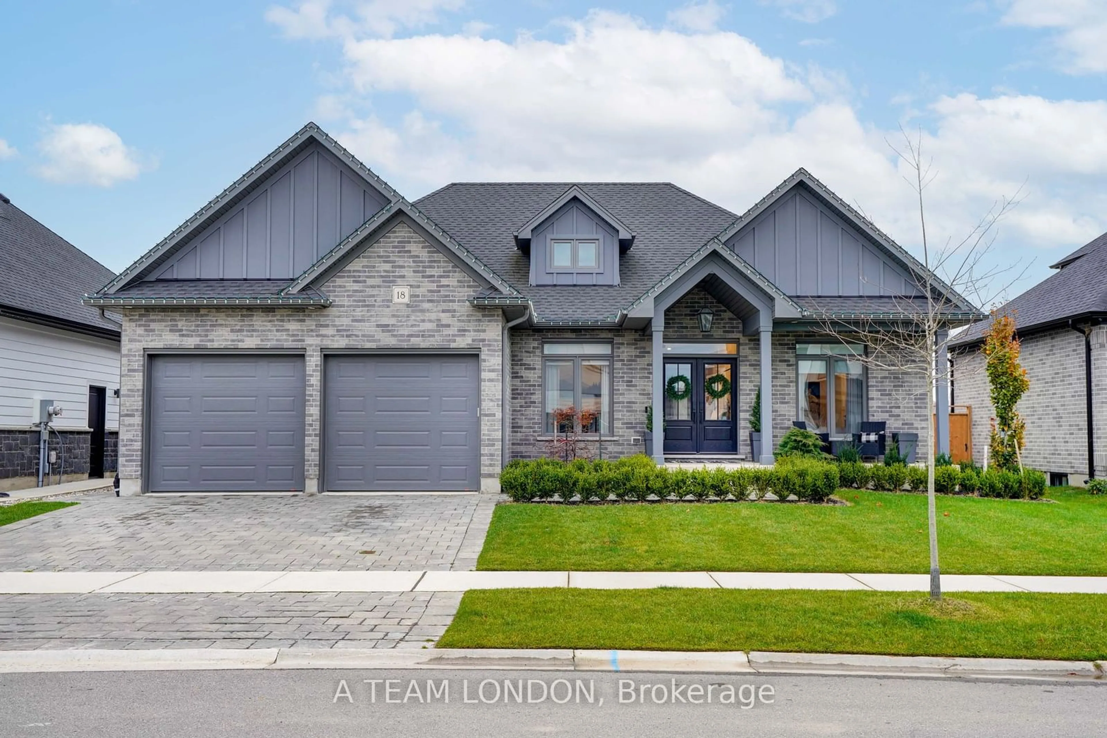 Home with brick exterior material for 18 Arrowwood Path, Middlesex Centre Ontario N0M 2A0